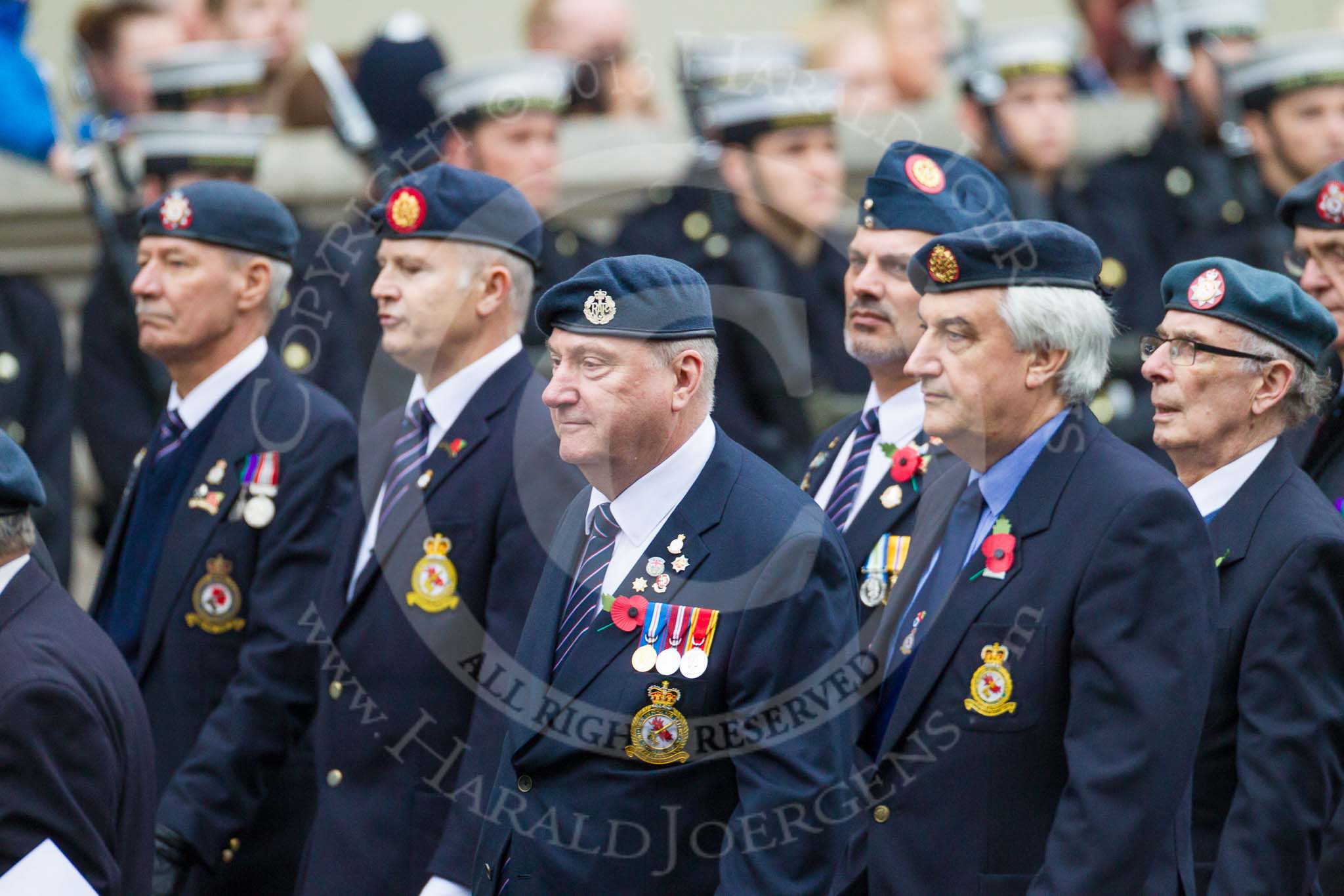 Remembrance Sunday at the Cenotaph 2015: Group C11, Royal Air Force & Defence Fire Services Association.
Cenotaph, Whitehall, London SW1,
London,
Greater London,
United Kingdom,
on 08 November 2015 at 11:49, image #485