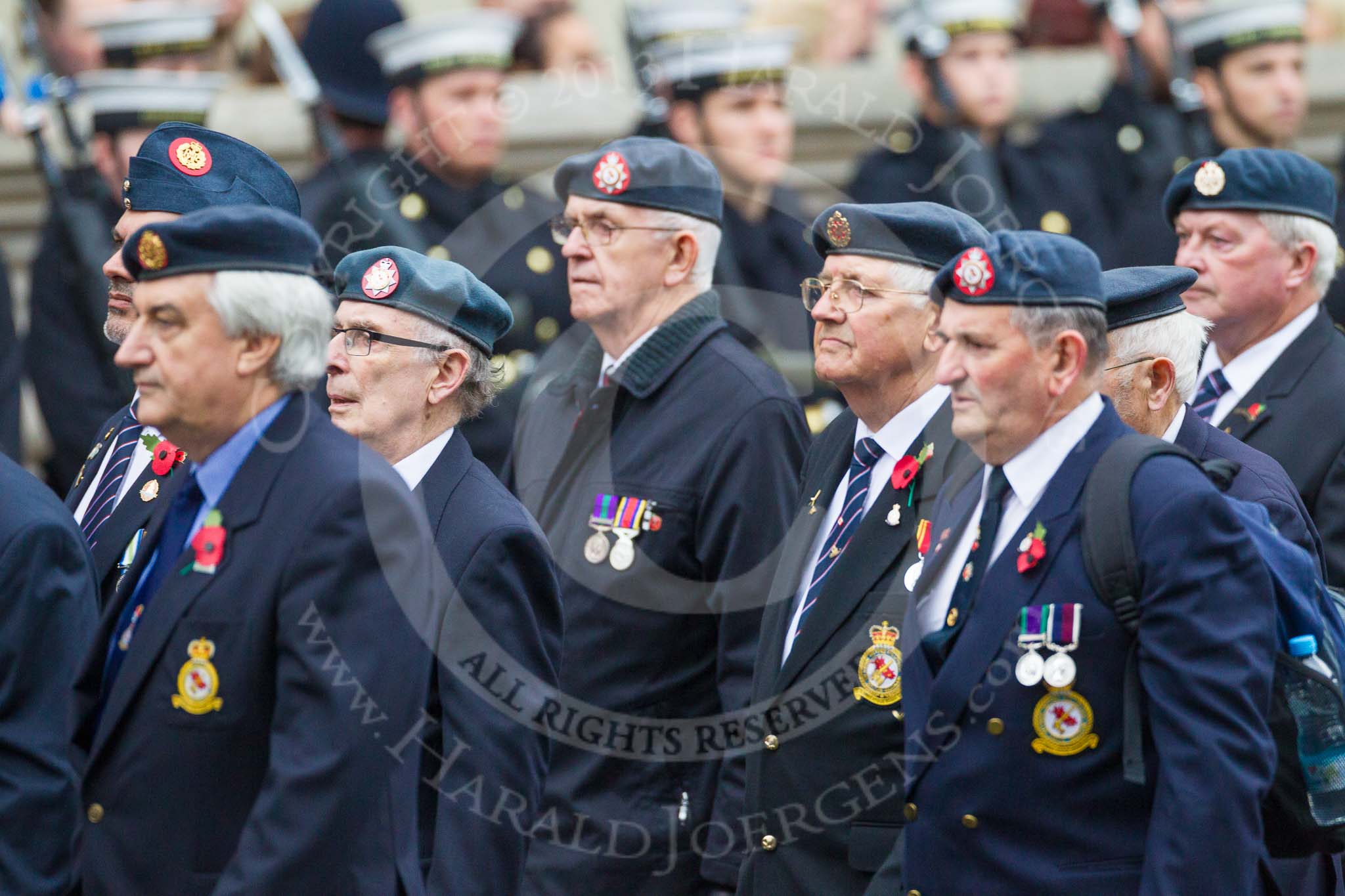 Remembrance Sunday at the Cenotaph 2015: Group C11, Royal Air Force & Defence Fire Services Association.
Cenotaph, Whitehall, London SW1,
London,
Greater London,
United Kingdom,
on 08 November 2015 at 11:49, image #486