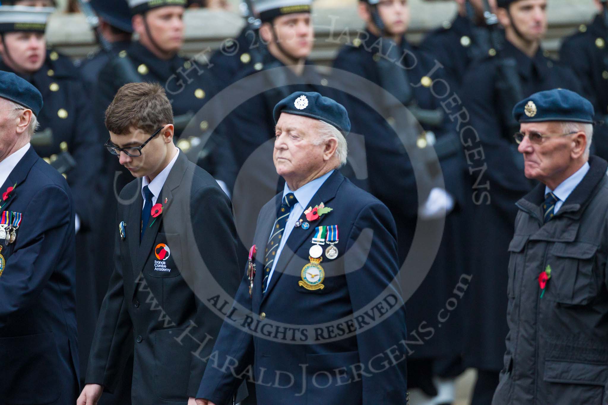 Remembrance Sunday at the Cenotaph 2015: Group C14, Royal Air Force Yatesbury Association.
Cenotaph, Whitehall, London SW1,
London,
Greater London,
United Kingdom,
on 08 November 2015 at 11:49, image #507