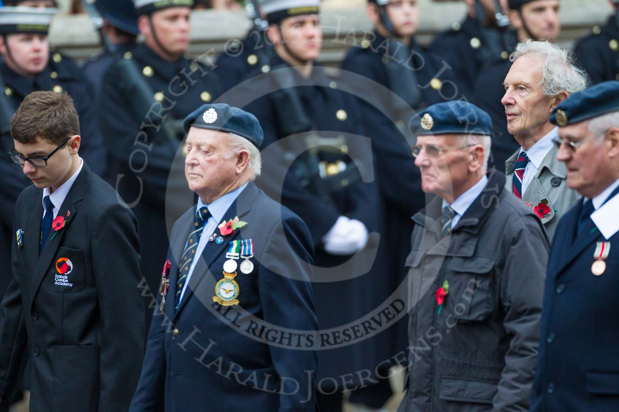 Remembrance Sunday at the Cenotaph 2015: Group C14, Royal Air Force Yatesbury Association.
Cenotaph, Whitehall, London SW1,
London,
Greater London,
United Kingdom,
on 08 November 2015 at 11:49, image #508