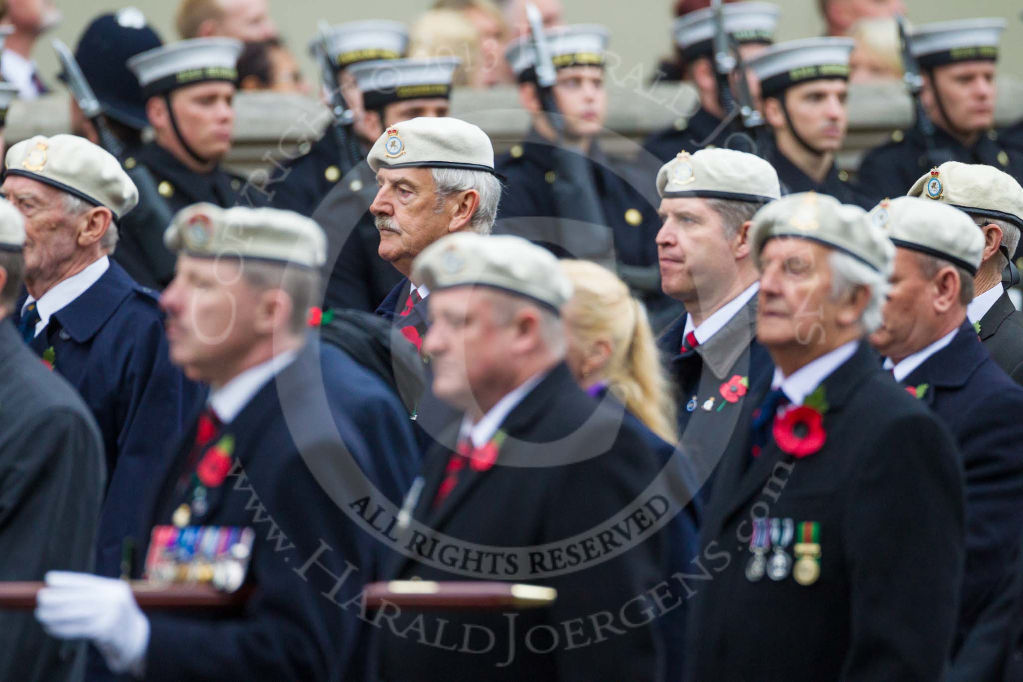 Remembrance Sunday at the Cenotaph 2015: Group C24, Royal Air Force Police Association.
Cenotaph, Whitehall, London SW1,
London,
Greater London,
United Kingdom,
on 08 November 2015 at 11:50, image #566