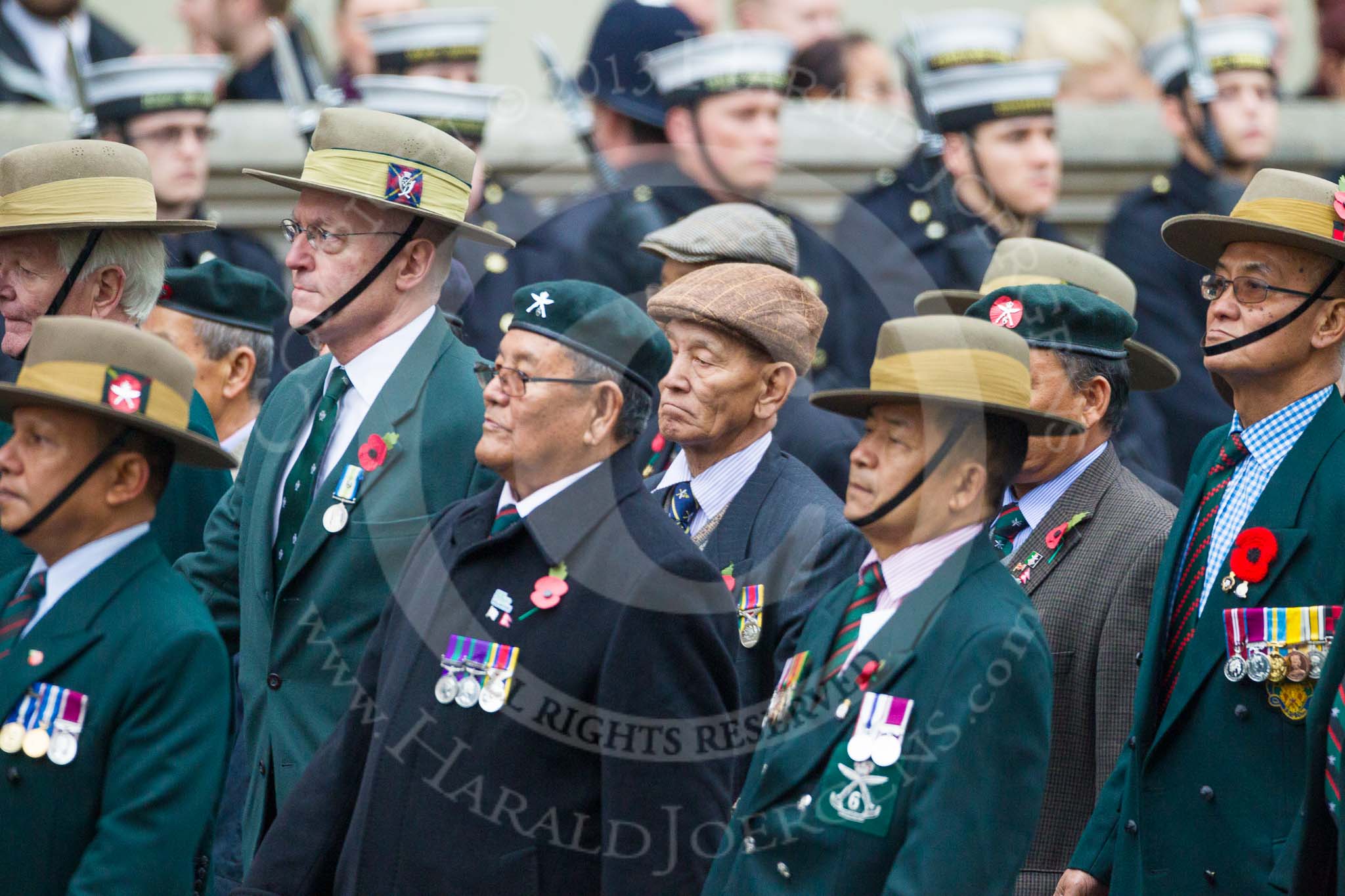 Remembrance Sunday at the Cenotaph 2015: Group D16, Gurkha Brigade Association.
Cenotaph, Whitehall, London SW1,
London,
Greater London,
United Kingdom,
on 08 November 2015 at 11:54, image #676