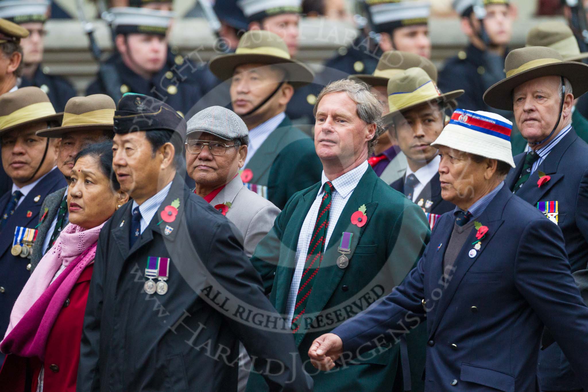 Remembrance Sunday at the Cenotaph 2015: Group D16, Gurkha Brigade Association.
Cenotaph, Whitehall, London SW1,
London,
Greater London,
United Kingdom,
on 08 November 2015 at 11:54, image #687