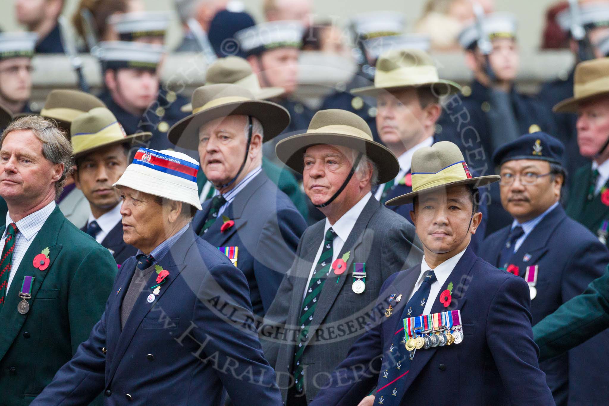 Remembrance Sunday at the Cenotaph 2015: Group D16, Gurkha Brigade Association.
Cenotaph, Whitehall, London SW1,
London,
Greater London,
United Kingdom,
on 08 November 2015 at 11:54, image #688