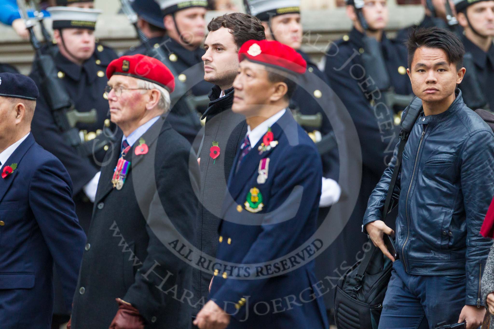 Remembrance Sunday at the Cenotaph 2015: Group D26, Hong Kong Military Service Corps.
Cenotaph, Whitehall, London SW1,
London,
Greater London,
United Kingdom,
on 08 November 2015 at 11:56, image #736