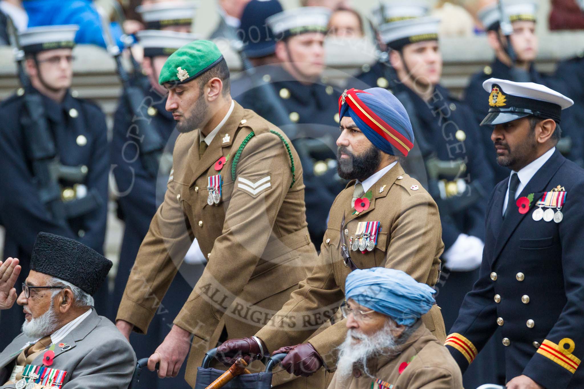 Remembrance Sunday at the Cenotaph 2015: Group D28, Undivided Indian Army Ex Servicemen Association.
Cenotaph, Whitehall, London SW1,
London,
Greater London,
United Kingdom,
on 08 November 2015 at 11:56, image #747