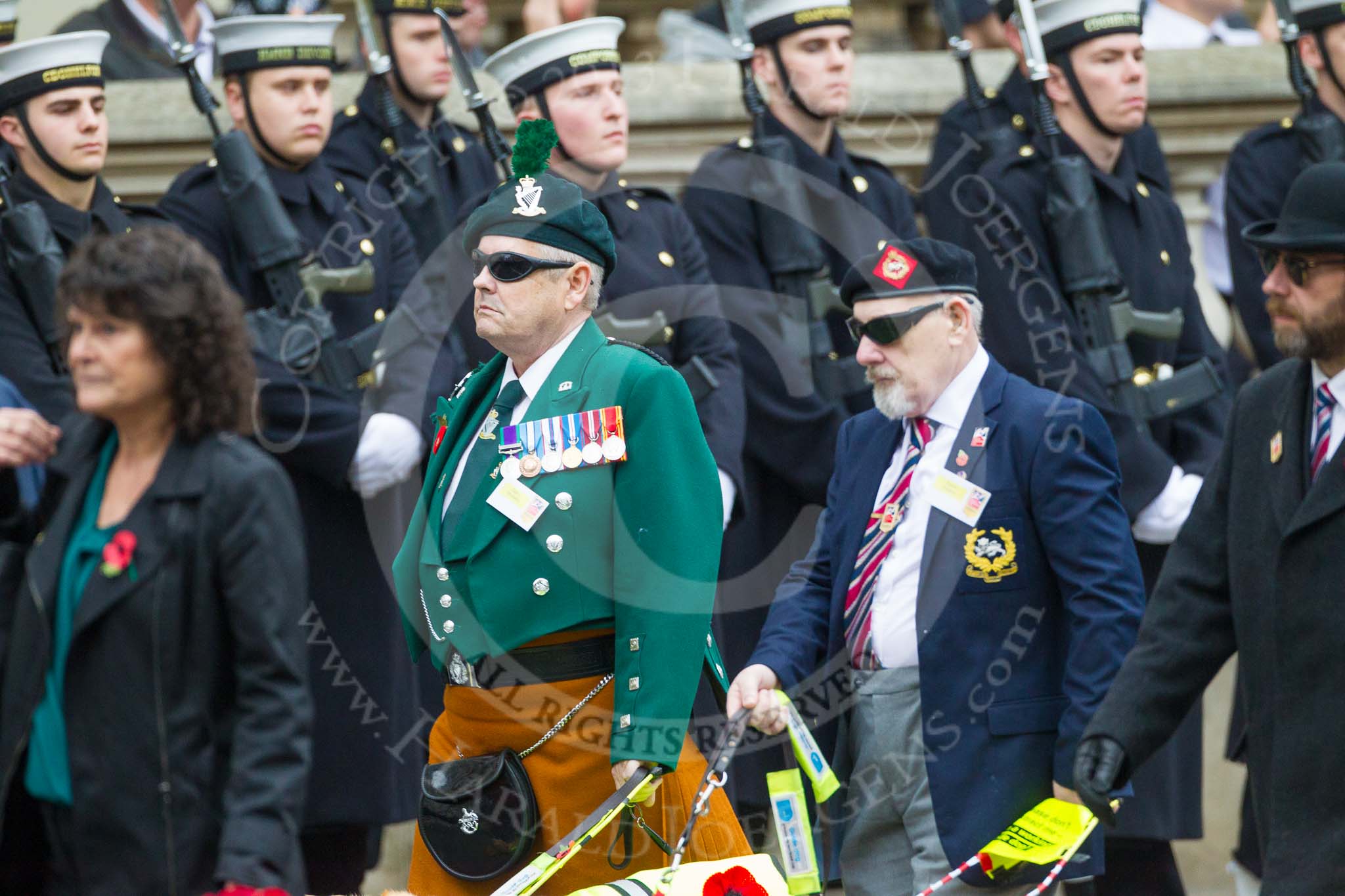 Remembrance Sunday at the Cenotaph 2015: Group F1, Blind Veterans UK.
Cenotaph, Whitehall, London SW1,
London,
Greater London,
United Kingdom,
on 08 November 2015 at 11:57, image #765