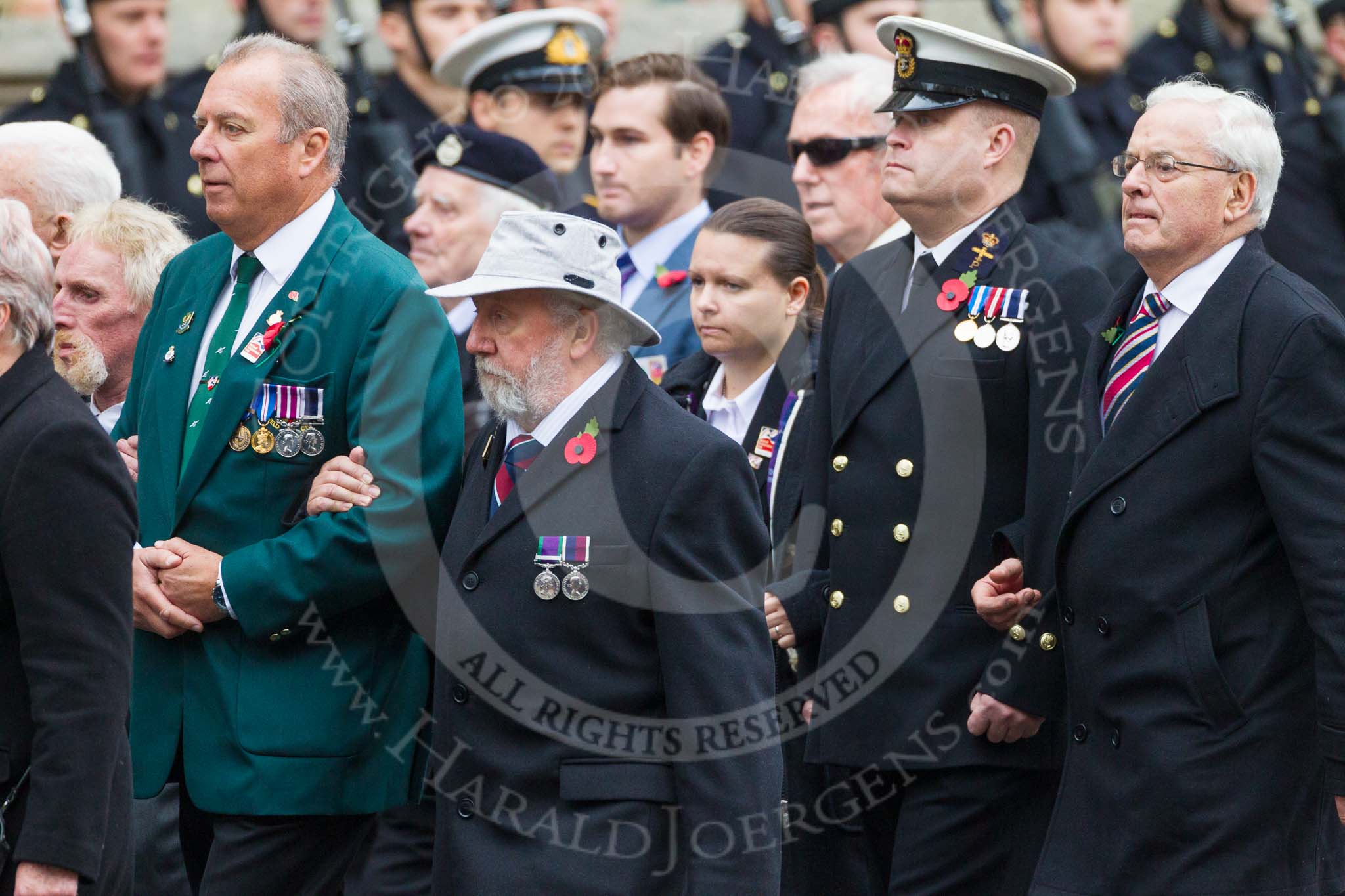 Remembrance Sunday at the Cenotaph 2015: Group F1, Blind Veterans UK.
Cenotaph, Whitehall, London SW1,
London,
Greater London,
United Kingdom,
on 08 November 2015 at 11:57, image #778