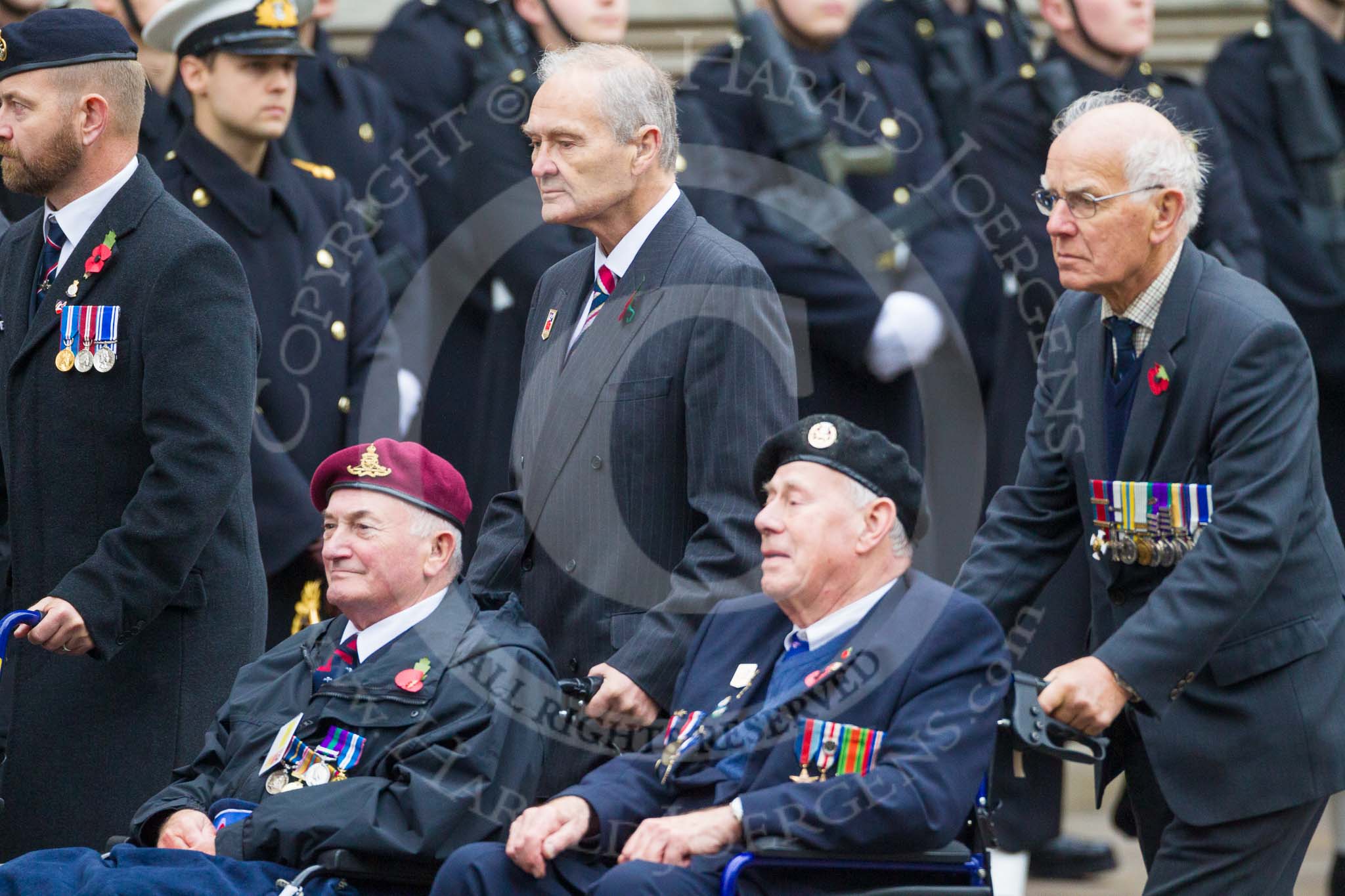 Remembrance Sunday at the Cenotaph 2015: Group F1, Blind Veterans UK.
Cenotaph, Whitehall, London SW1,
London,
Greater London,
United Kingdom,
on 08 November 2015 at 11:58, image #789