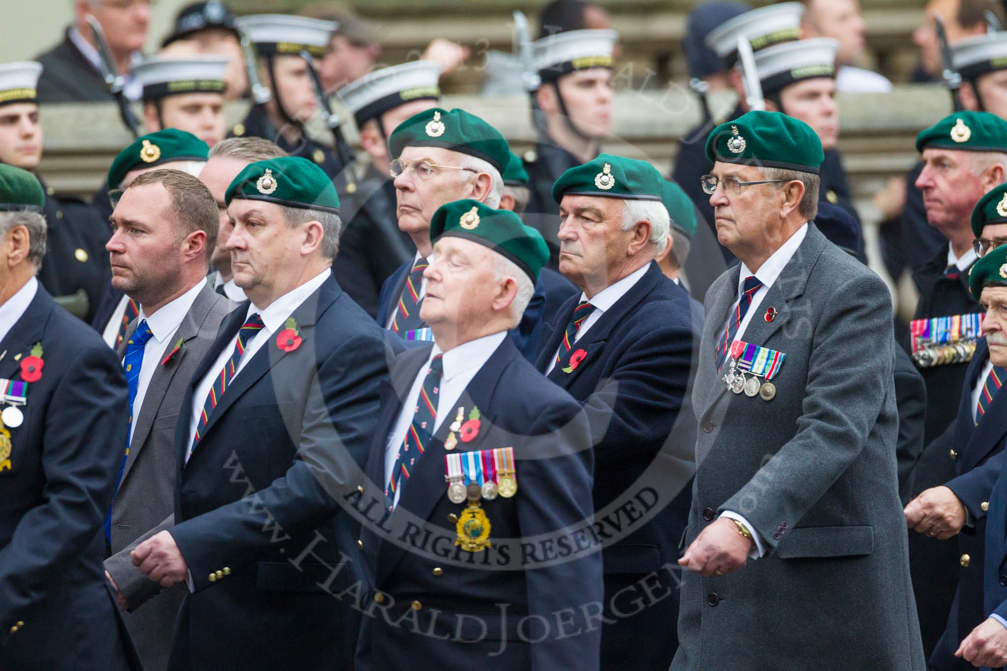Remembrance Sunday at the Cenotaph 2015: Group E1, Royal Marines Association.
Cenotaph, Whitehall, London SW1,
London,
Greater London,
United Kingdom,
on 08 November 2015 at 11:58, image #794