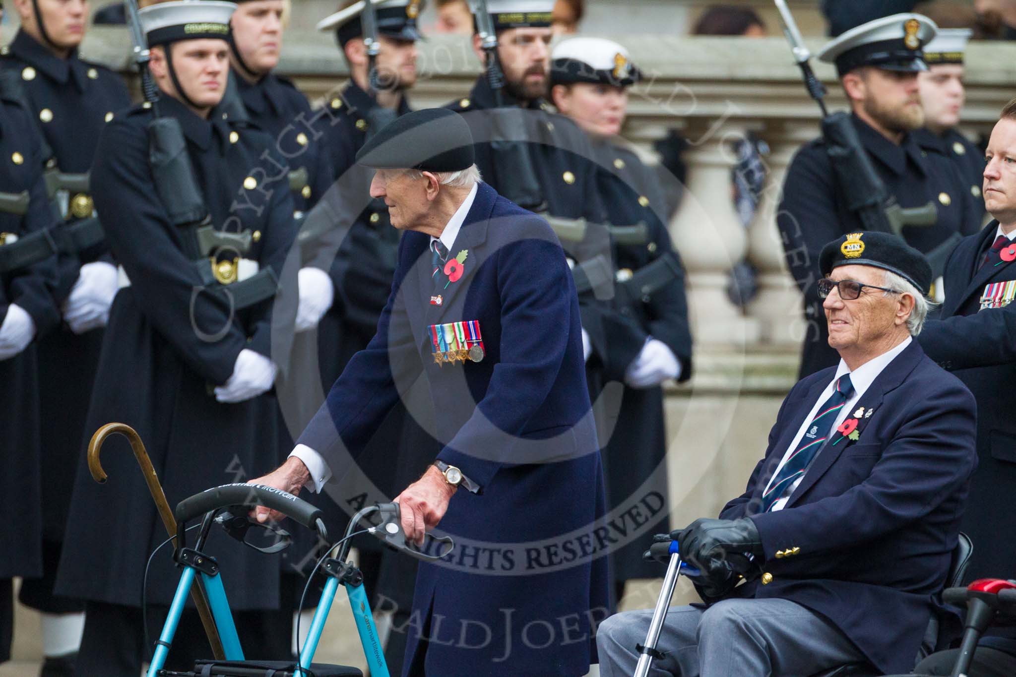 Remembrance Sunday at the Cenotaph 2015: Group E3, Merchant Navy Association.
Cenotaph, Whitehall, London SW1,
London,
Greater London,
United Kingdom,
on 08 November 2015 at 11:59, image #815