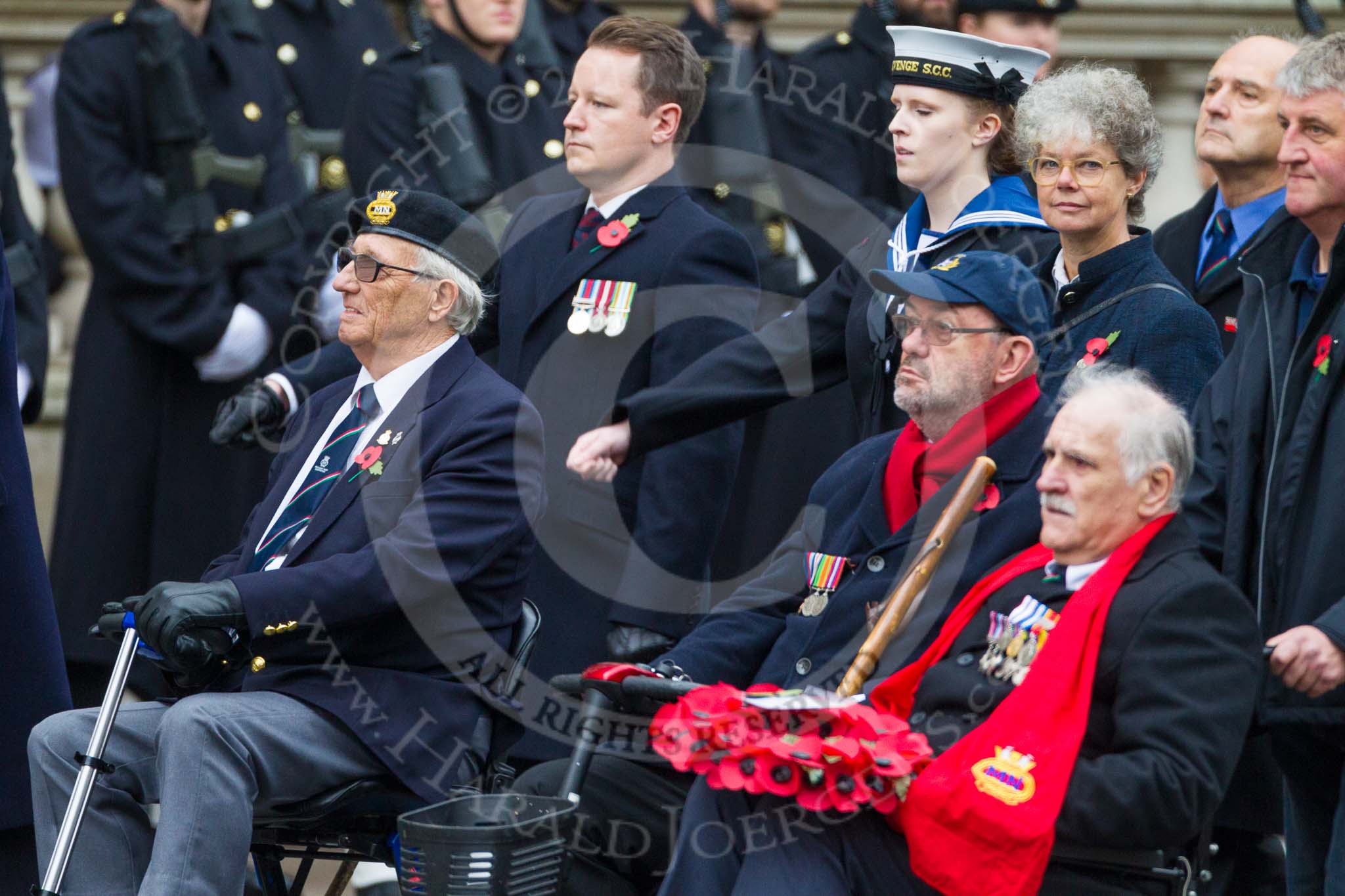 Remembrance Sunday at the Cenotaph 2015: Group E3, Merchant Navy Association.
Cenotaph, Whitehall, London SW1,
London,
Greater London,
United Kingdom,
on 08 November 2015 at 11:59, image #816