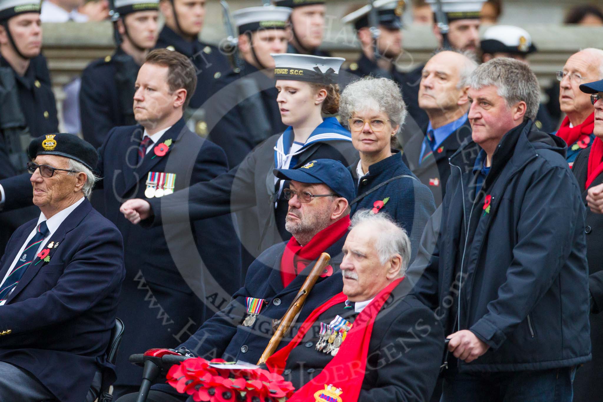 Remembrance Sunday at the Cenotaph 2015: Group E3, Merchant Navy Association.
Cenotaph, Whitehall, London SW1,
London,
Greater London,
United Kingdom,
on 08 November 2015 at 11:59, image #817
