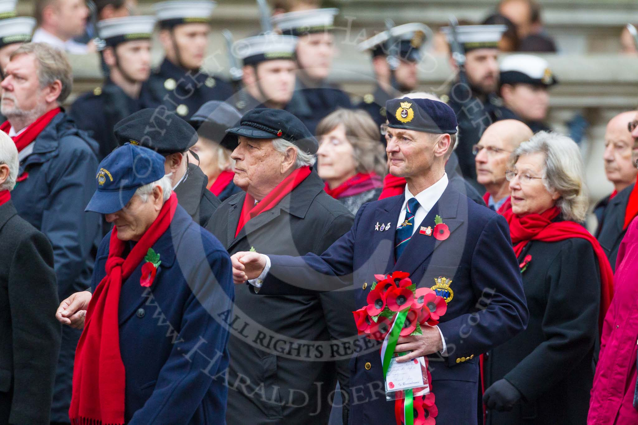 Remembrance Sunday at the Cenotaph 2015: Group E3, Merchant Navy Association.
Cenotaph, Whitehall, London SW1,
London,
Greater London,
United Kingdom,
on 08 November 2015 at 11:59, image #825