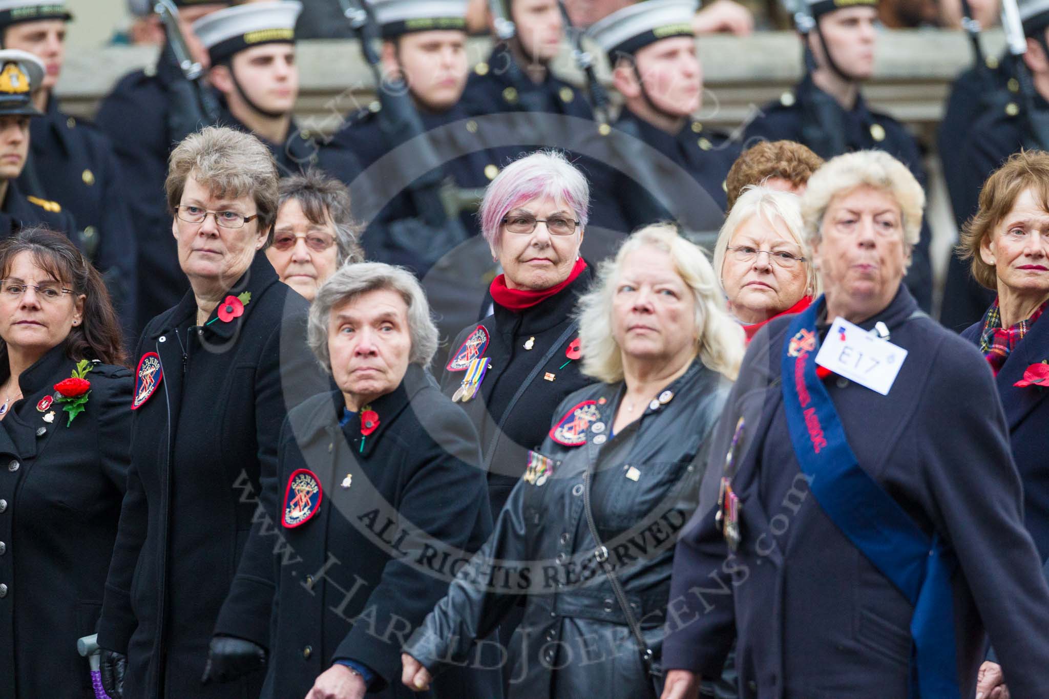 Remembrance Sunday at the Cenotaph 2015: Group E17, Queen Alexandra's Royal Naval Nursing Service.
Cenotaph, Whitehall, London SW1,
London,
Greater London,
United Kingdom,
on 08 November 2015 at 12:00, image #891