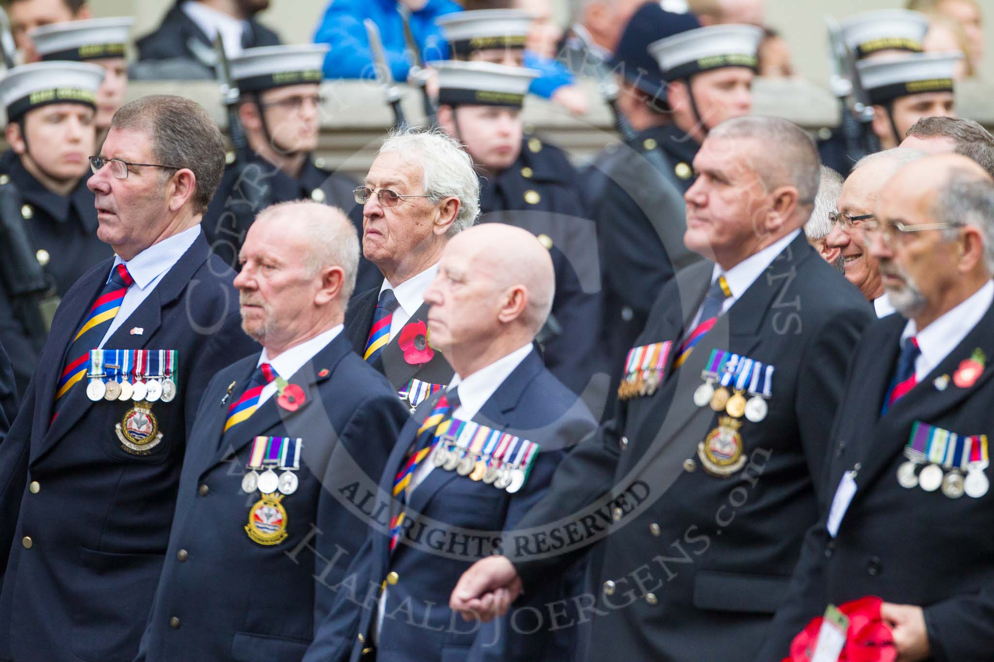 Remembrance Sunday at the Cenotaph 2015: Group E28, Aircraft Handlers Association.
Cenotaph, Whitehall, London SW1,
London,
Greater London,
United Kingdom,
on 08 November 2015 at 12:02, image #951