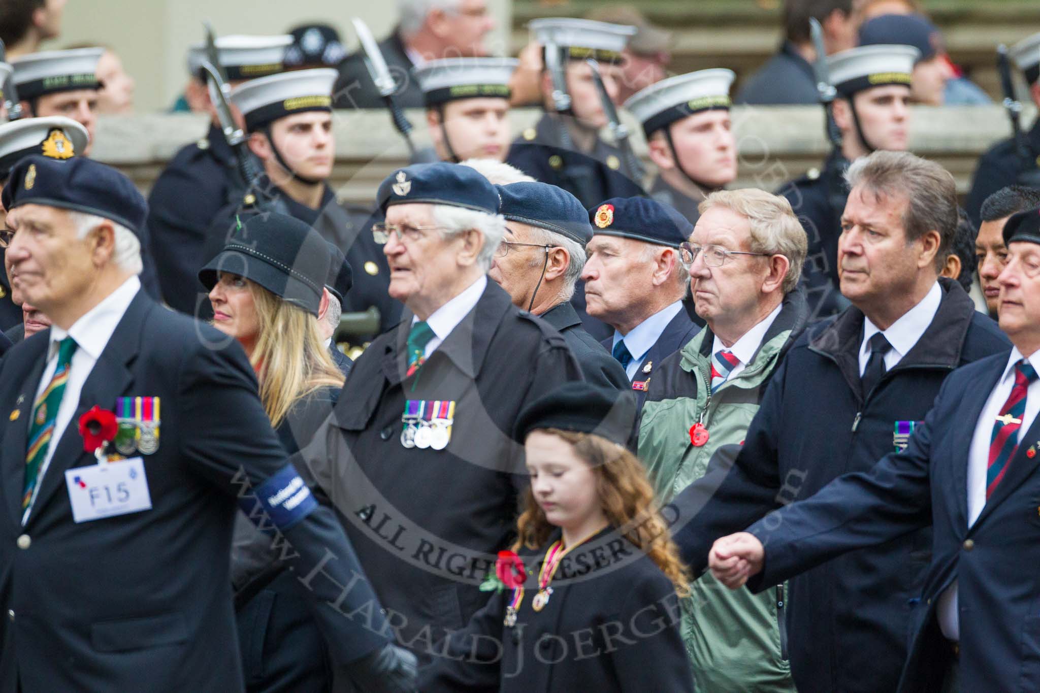 Remembrance Sunday at the Cenotaph 2015: Group F15, National Malaya & Borneo Veterans Association.
Cenotaph, Whitehall, London SW1,
London,
Greater London,
United Kingdom,
on 08 November 2015 at 12:05, image #1077