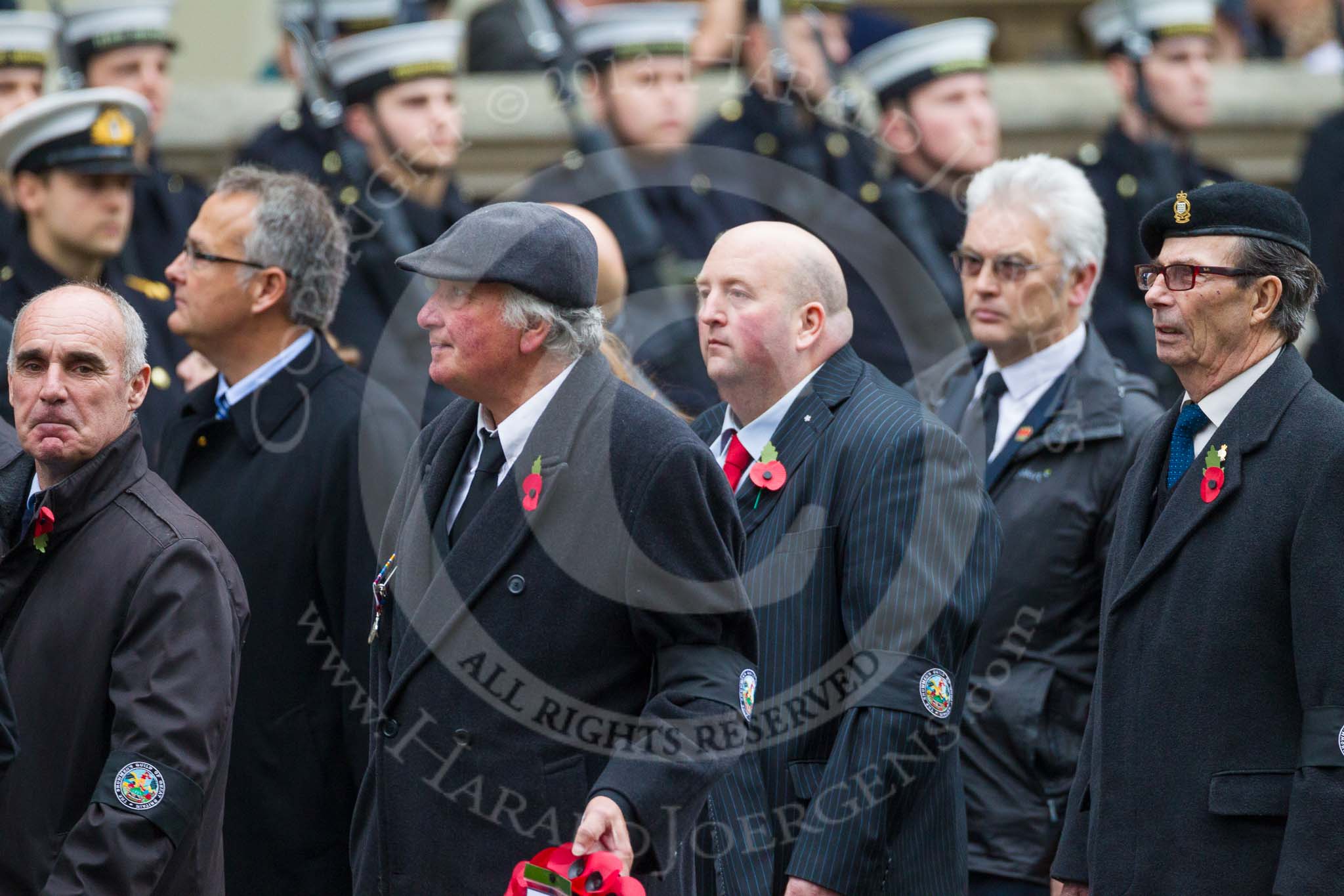 Remembrance Sunday at the Cenotaph 2015: Group F22, Showmens' Guild of Great Britain.
Cenotaph, Whitehall, London SW1,
London,
Greater London,
United Kingdom,
on 08 November 2015 at 12:06, image #1120