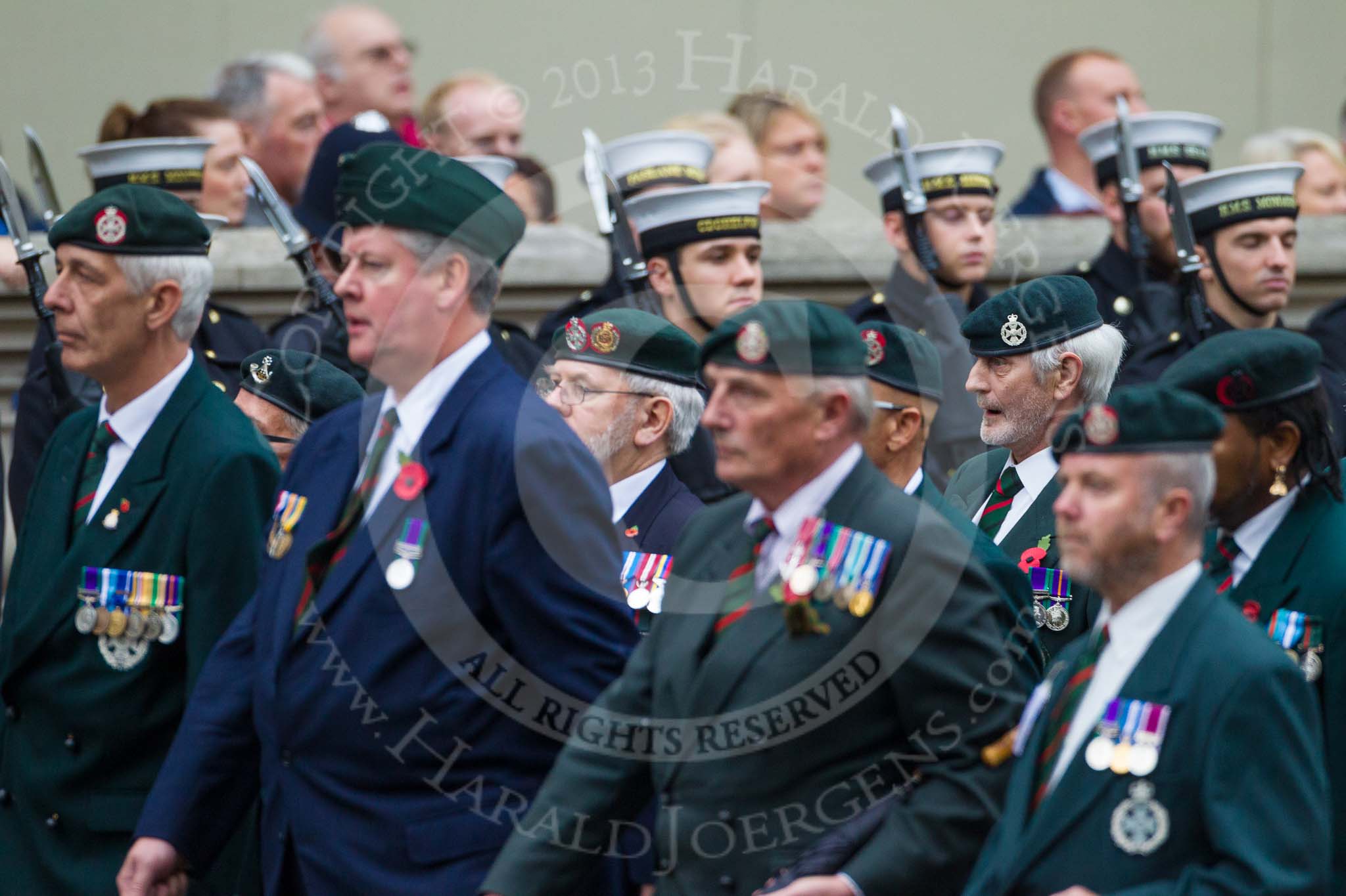 Remembrance Sunday at the Cenotaph 2015: Group A2, Royal Green Jackets Association.
Cenotaph, Whitehall, London SW1,
London,
Greater London,
United Kingdom,
on 08 November 2015 at 12:08, image #1159