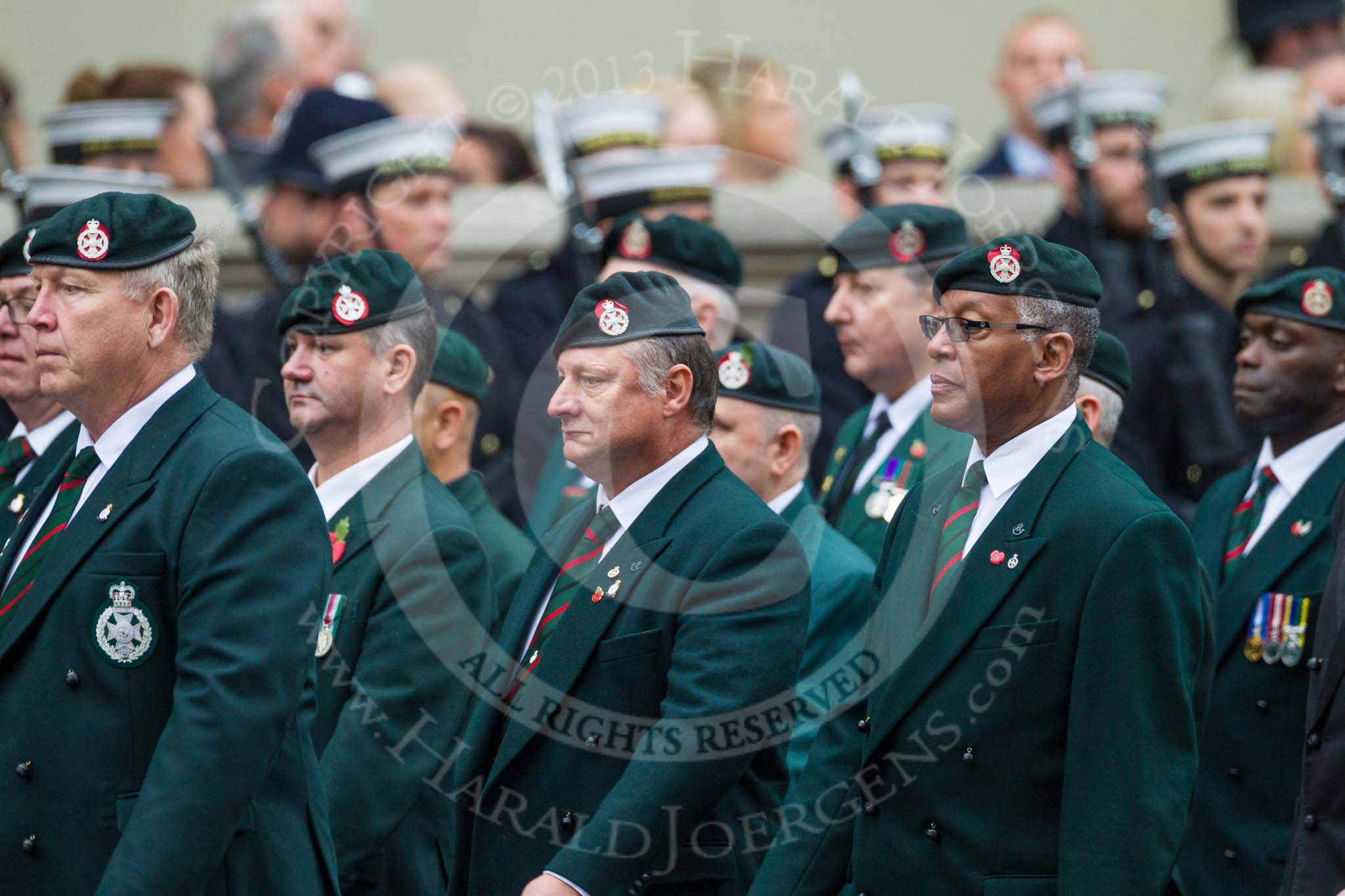 Remembrance Sunday at the Cenotaph 2015: Group A2, Royal Green Jackets Association.
Cenotaph, Whitehall, London SW1,
London,
Greater London,
United Kingdom,
on 08 November 2015 at 12:08, image #1161