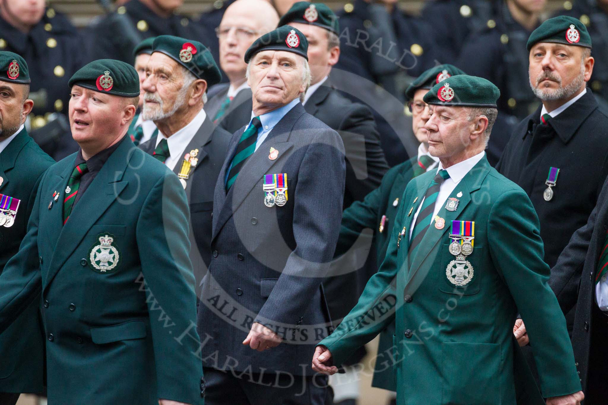 Remembrance Sunday at the Cenotaph 2015: Group A2, Royal Green Jackets Association.
Cenotaph, Whitehall, London SW1,
London,
Greater London,
United Kingdom,
on 08 November 2015 at 12:08, image #1178