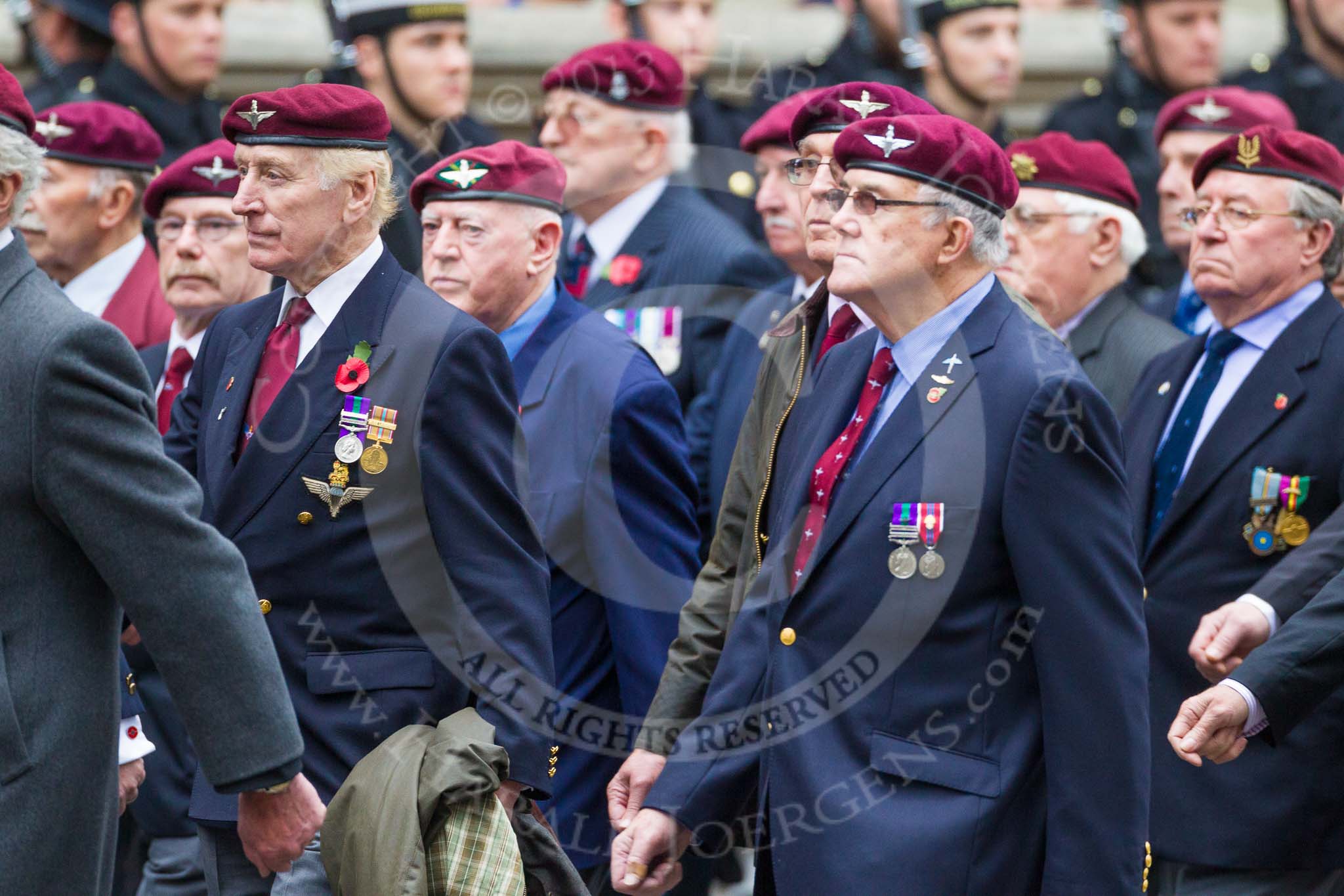 Remembrance Sunday at the Cenotaph 2015: Group A3, Parachute Regimental Association.
Cenotaph, Whitehall, London SW1,
London,
Greater London,
United Kingdom,
on 08 November 2015 at 12:08, image #1191