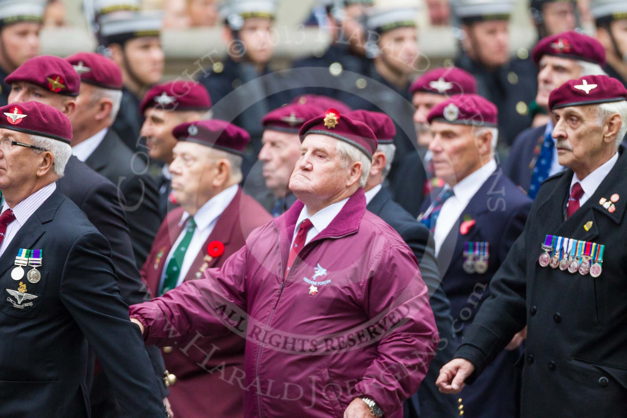 Remembrance Sunday at the Cenotaph 2015: Group A3, Parachute Regimental Association.
Cenotaph, Whitehall, London SW1,
London,
Greater London,
United Kingdom,
on 08 November 2015 at 12:08, image #1192