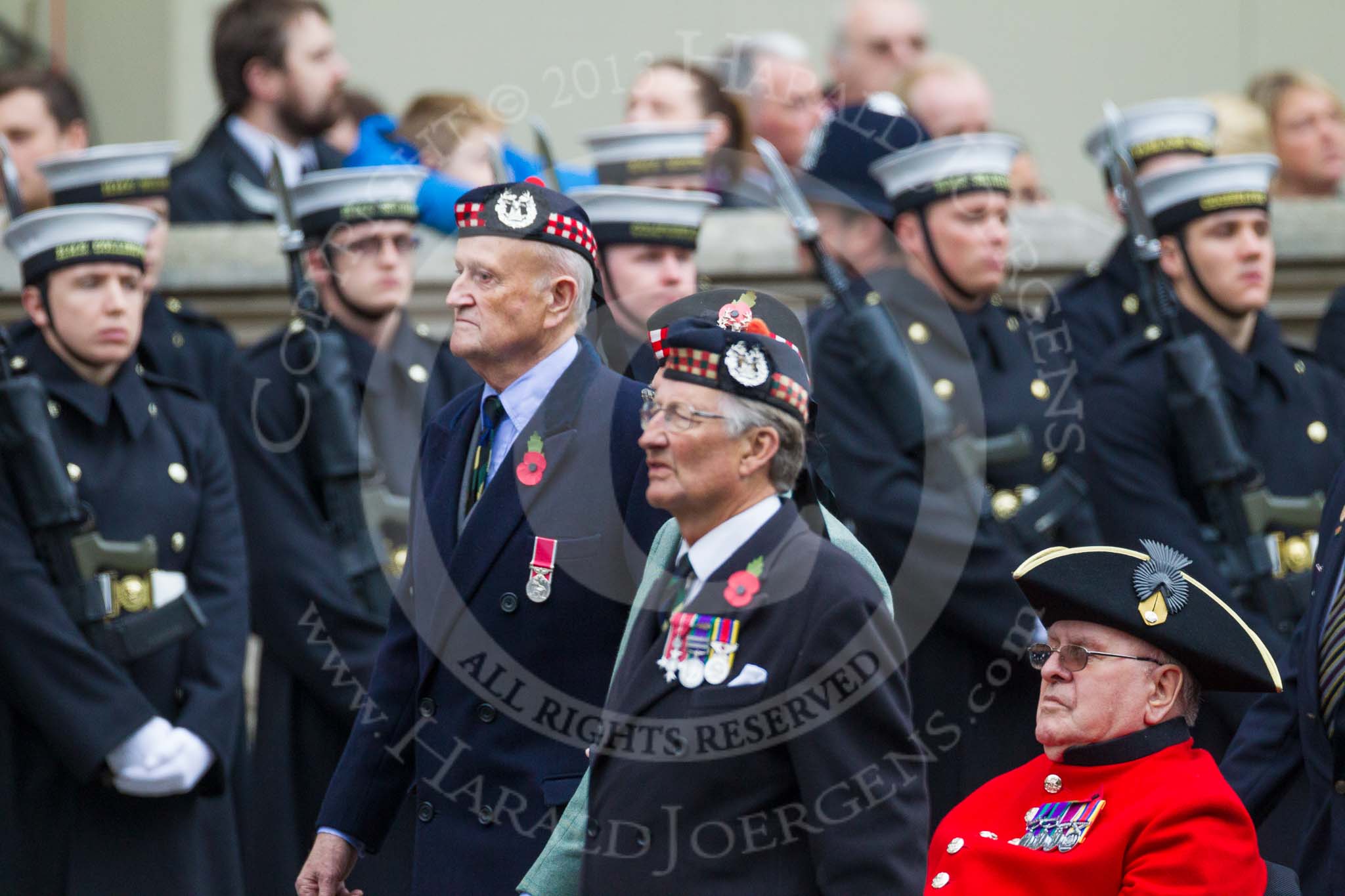 Remembrance Sunday at the Cenotaph 2015: Group A6, Gordon Highlanders Association.
Cenotaph, Whitehall, London SW1,
London,
Greater London,
United Kingdom,
on 08 November 2015 at 12:10, image #1219
