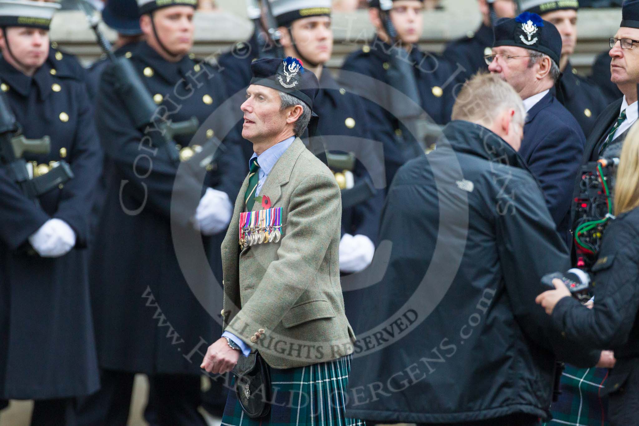 Remembrance Sunday at the Cenotaph 2015: Group A8, Queen's Own Highlanders Regimental Association.
Cenotaph, Whitehall, London SW1,
London,
Greater London,
United Kingdom,
on 08 November 2015 at 12:10, image #1227