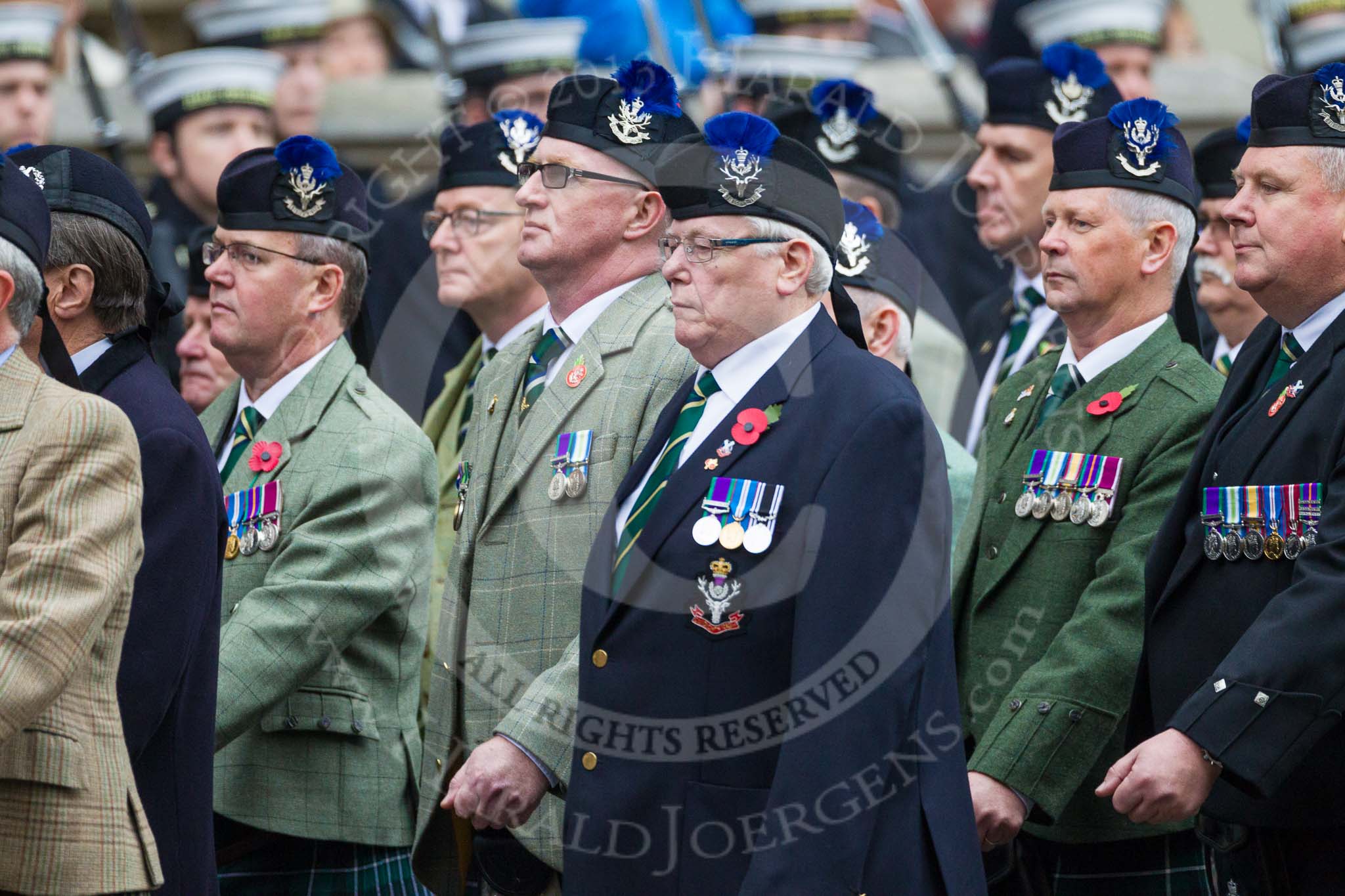 Remembrance Sunday at the Cenotaph 2015: Group A8, Queen's Own Highlanders Regimental Association.
Cenotaph, Whitehall, London SW1,
London,
Greater London,
United Kingdom,
on 08 November 2015 at 12:10, image #1234