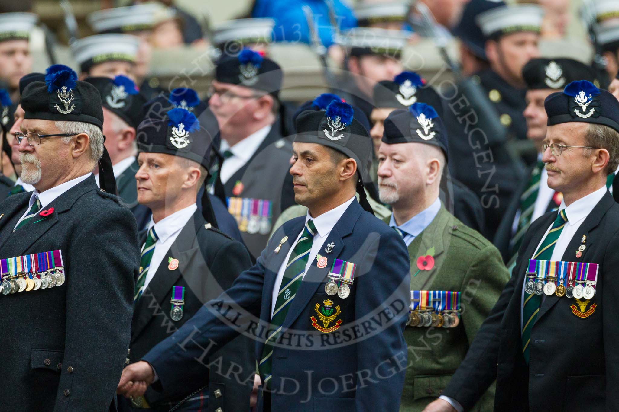 Remembrance Sunday at the Cenotaph 2015: Group A8, Queen's Own Highlanders Regimental Association.
Cenotaph, Whitehall, London SW1,
London,
Greater London,
United Kingdom,
on 08 November 2015 at 12:10, image #1239
