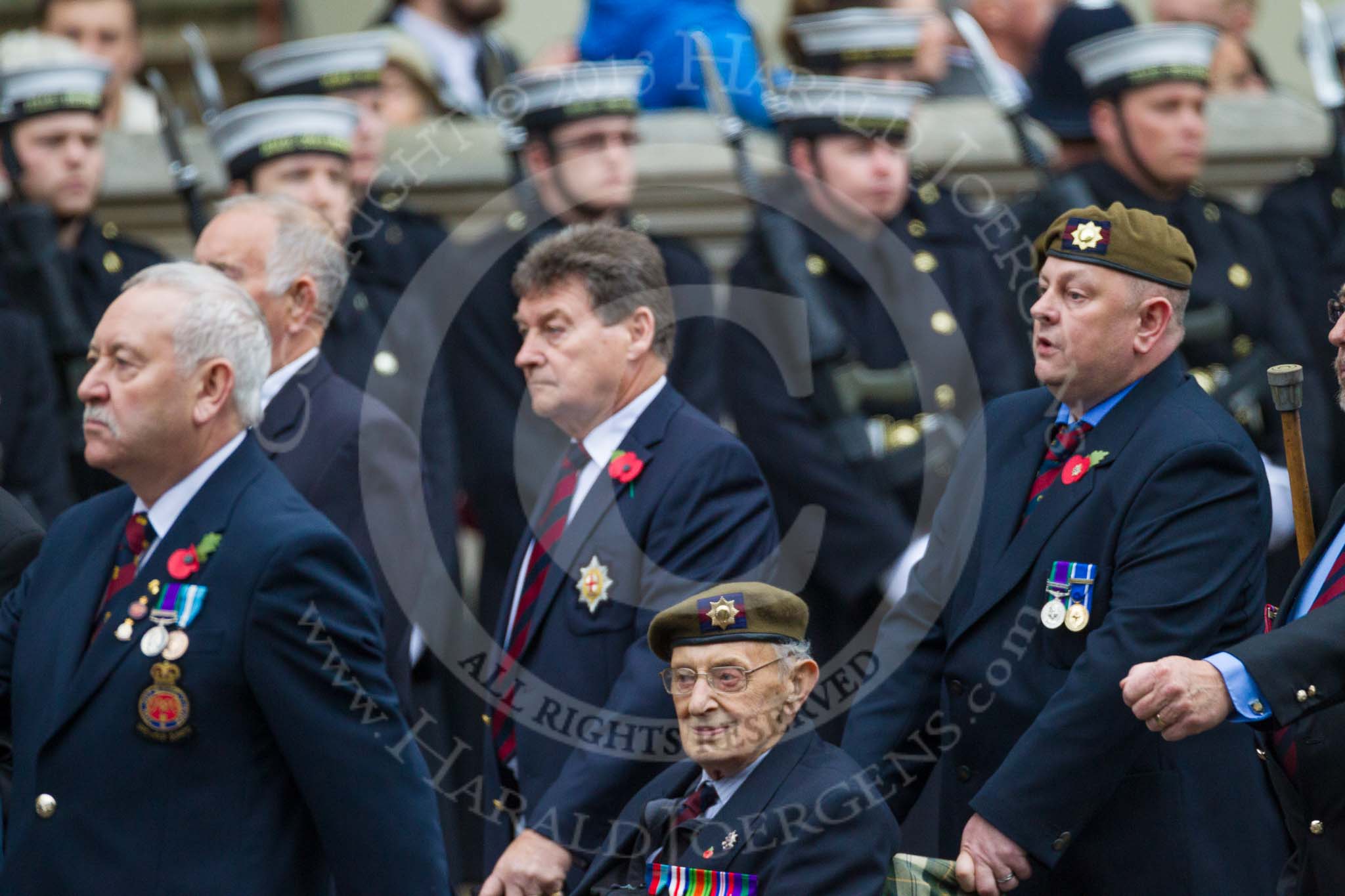 Remembrance Sunday at the Cenotaph 2015: Group A11, Coldstream Guards Association.
Cenotaph, Whitehall, London SW1,
London,
Greater London,
United Kingdom,
on 08 November 2015 at 12:10, image #1256