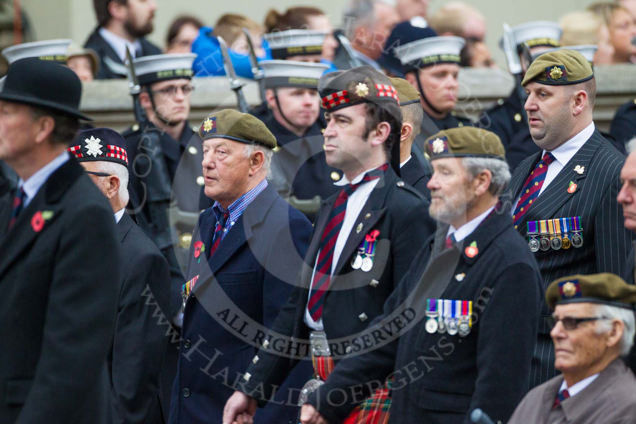 Remembrance Sunday at the Cenotaph 2015: Group A12, Scots Guards Association.
Cenotaph, Whitehall, London SW1,
London,
Greater London,
United Kingdom,
on 08 November 2015 at 12:11, image #1264