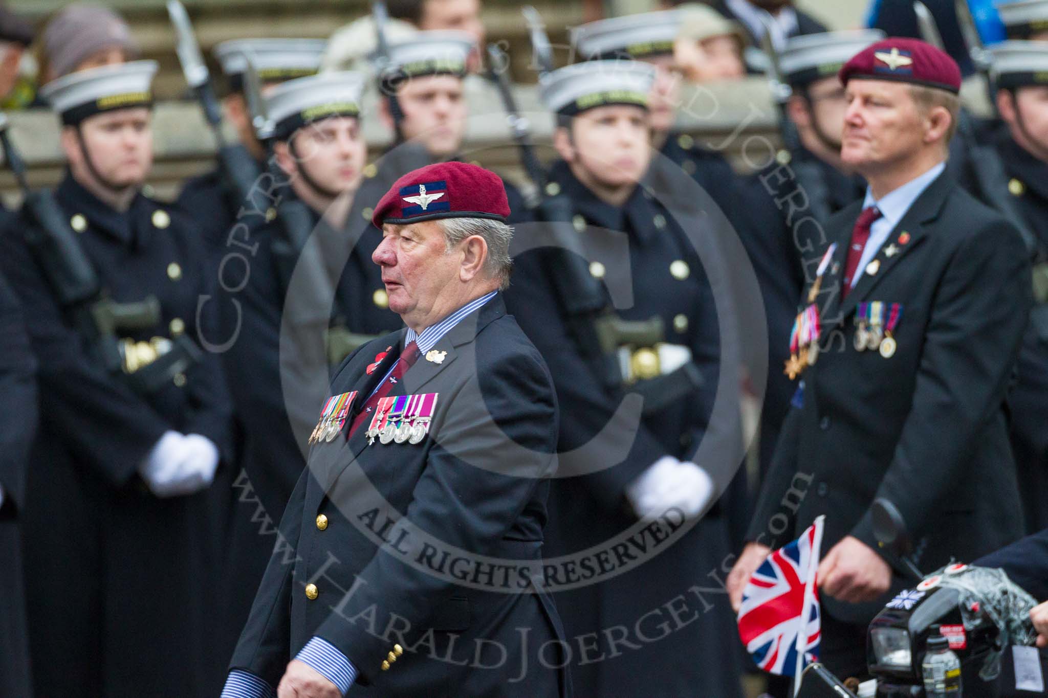 Remembrance Sunday at the Cenotaph 2015: Group A13, Guards Parachute Association.
Cenotaph, Whitehall, London SW1,
London,
Greater London,
United Kingdom,
on 08 November 2015 at 12:11, image #1271