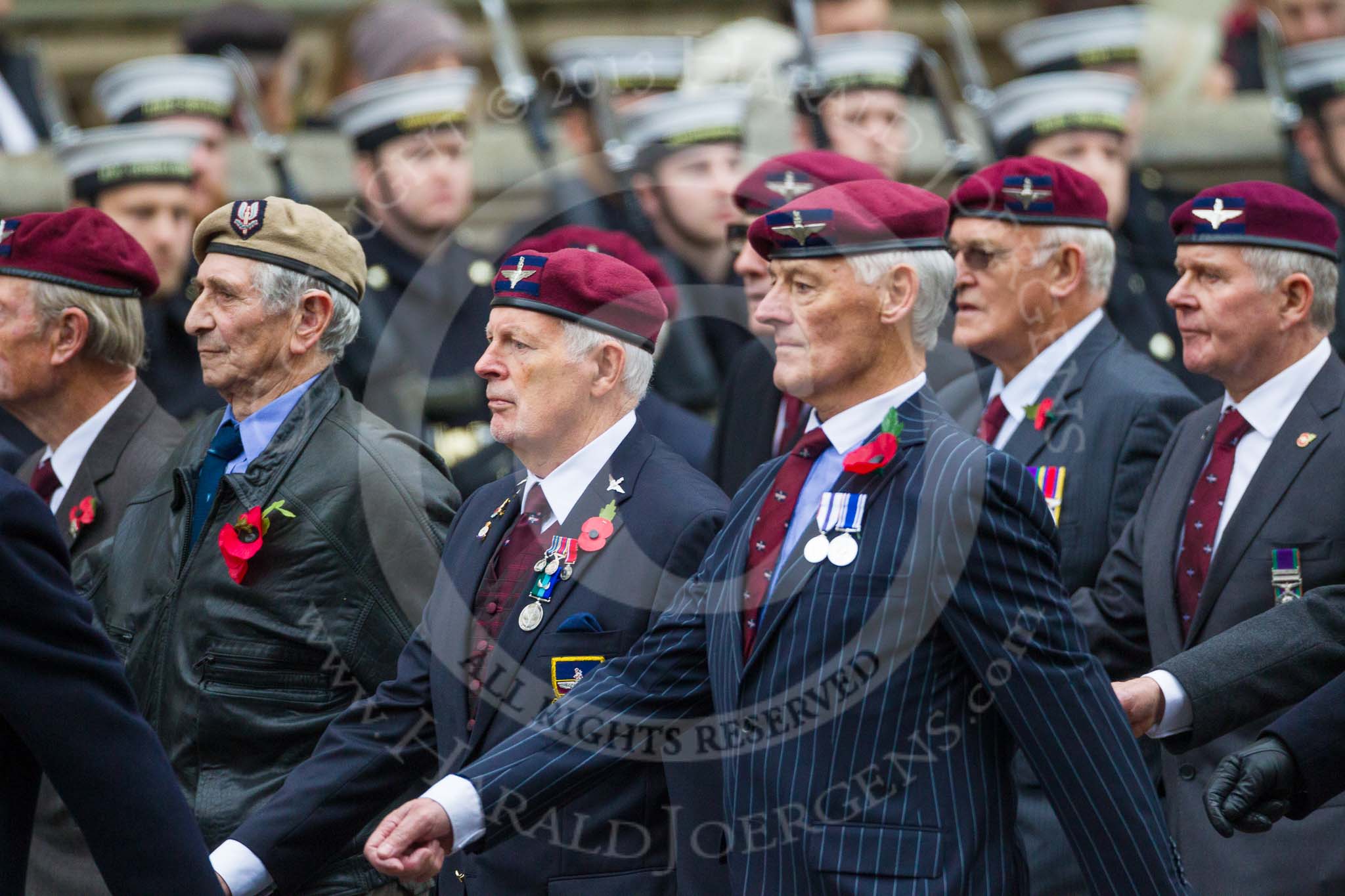 Remembrance Sunday at the Cenotaph 2015: Group A13, Guards Parachute Association.
Cenotaph, Whitehall, London SW1,
London,
Greater London,
United Kingdom,
on 08 November 2015 at 12:11, image #1277