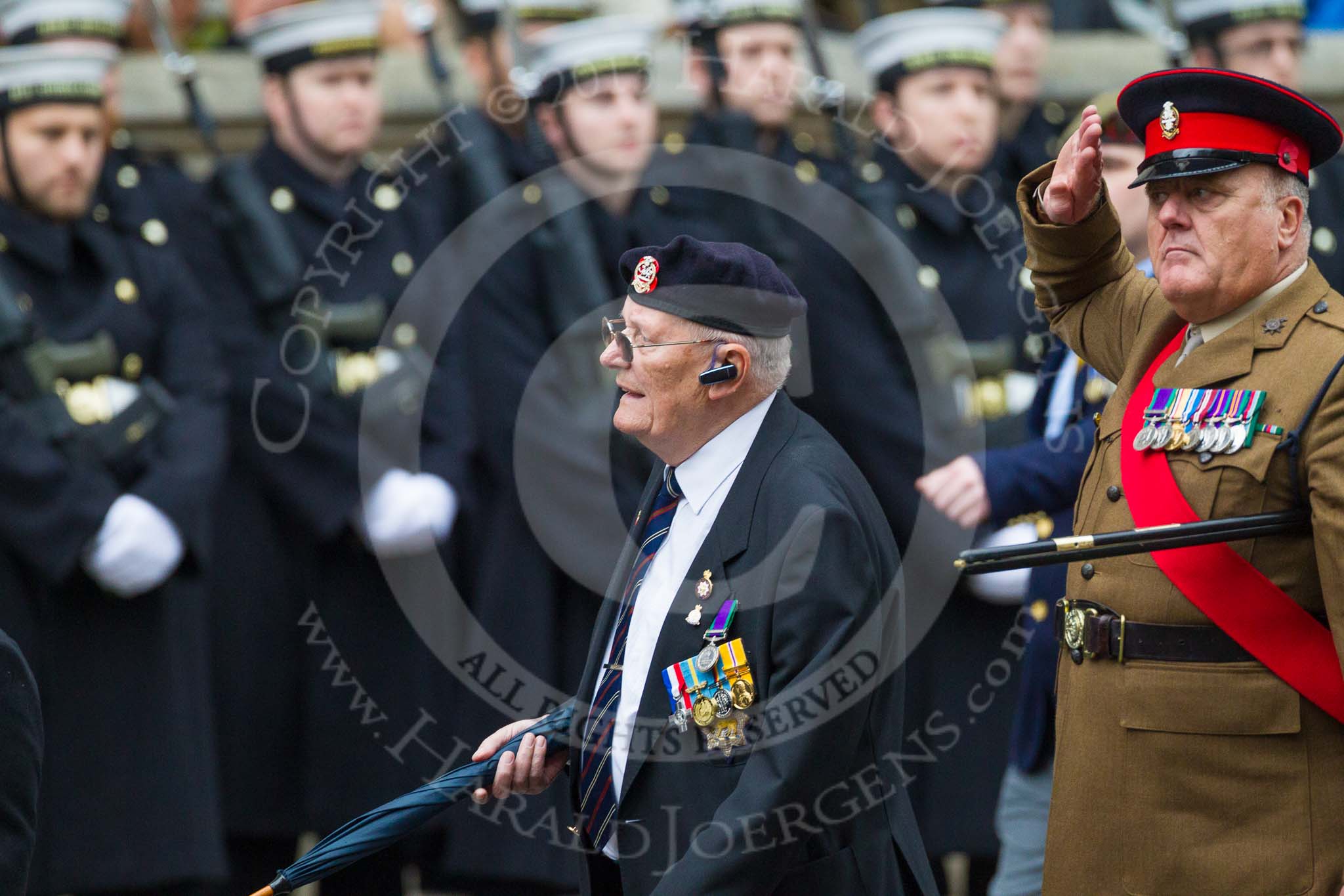 Remembrance Sunday at the Cenotaph 2015: Group A15, Princess of Wales's Royal Regiment.
Cenotaph, Whitehall, London SW1,
London,
Greater London,
United Kingdom,
on 08 November 2015 at 12:11, image #1306