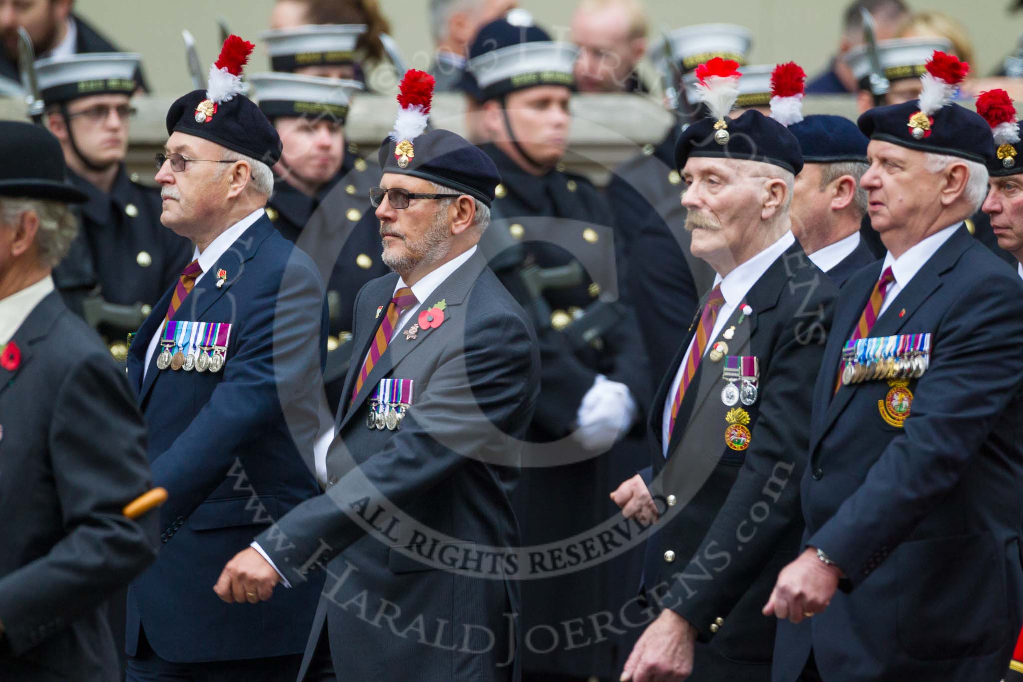 Remembrance Sunday at the Cenotaph 2015: Group A20, Royal Northumberland Fusiliers.
Cenotaph, Whitehall, London SW1,
London,
Greater London,
United Kingdom,
on 08 November 2015 at 12:12, image #1323