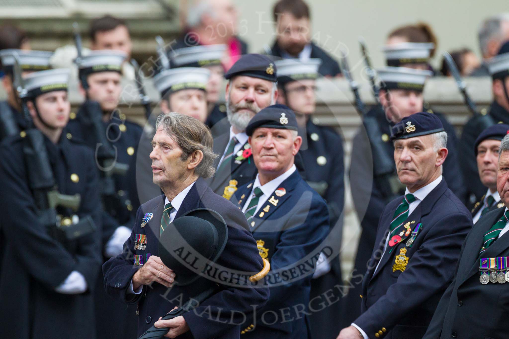 Remembrance Sunday at the Cenotaph 2015: Group A28, The Staffordshire Regiment.
Cenotaph, Whitehall, London SW1,
London,
Greater London,
United Kingdom,
on 08 November 2015 at 12:13, image #1377