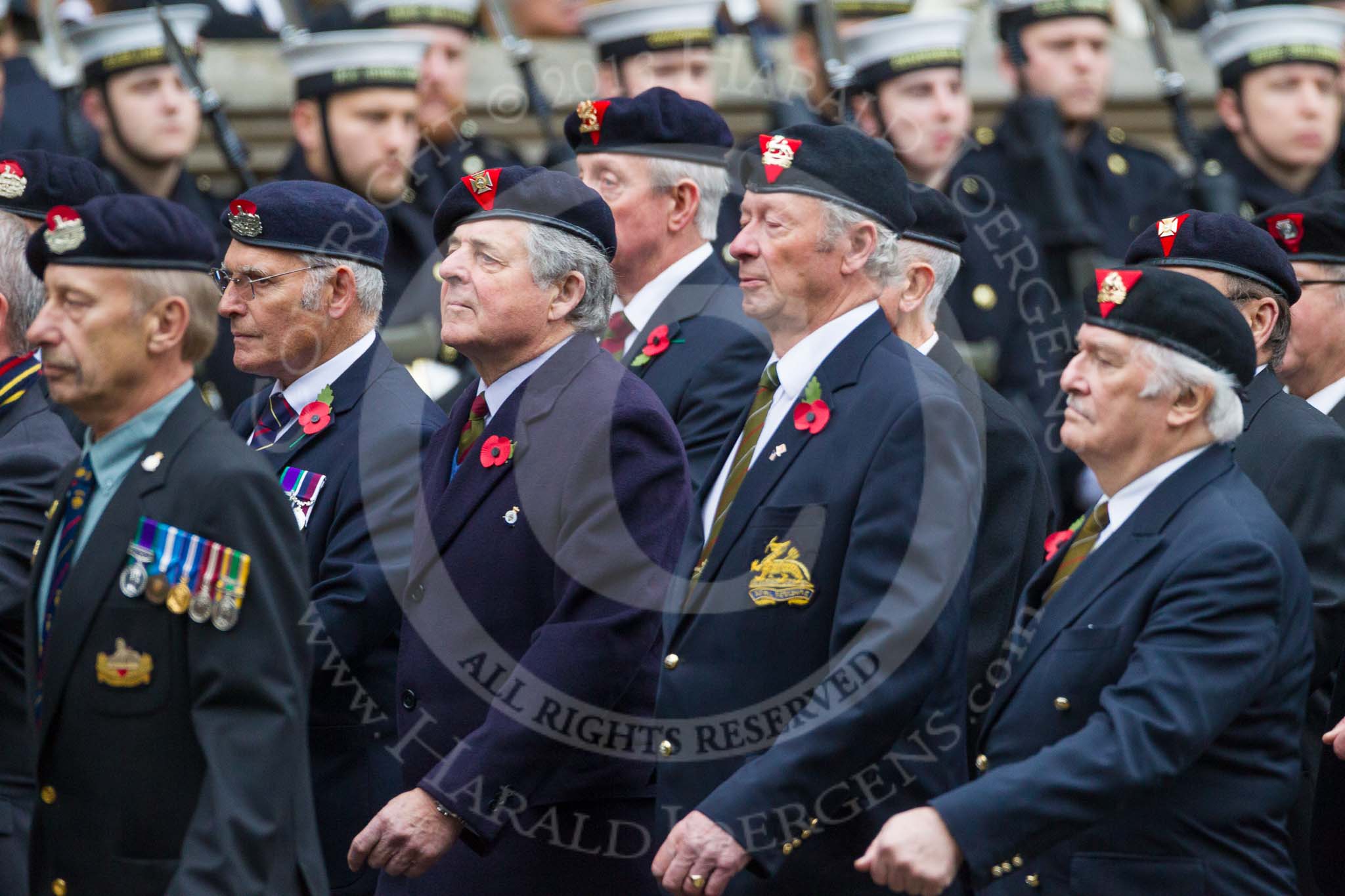 Remembrance Sunday at the Cenotaph 2015: Group A30, The Rifles & Royal Gloucestershire, Berkshire & Wiltshire Regimental Association.
Cenotaph, Whitehall, London SW1,
London,
Greater London,
United Kingdom,
on 08 November 2015 at 12:13, image #1395