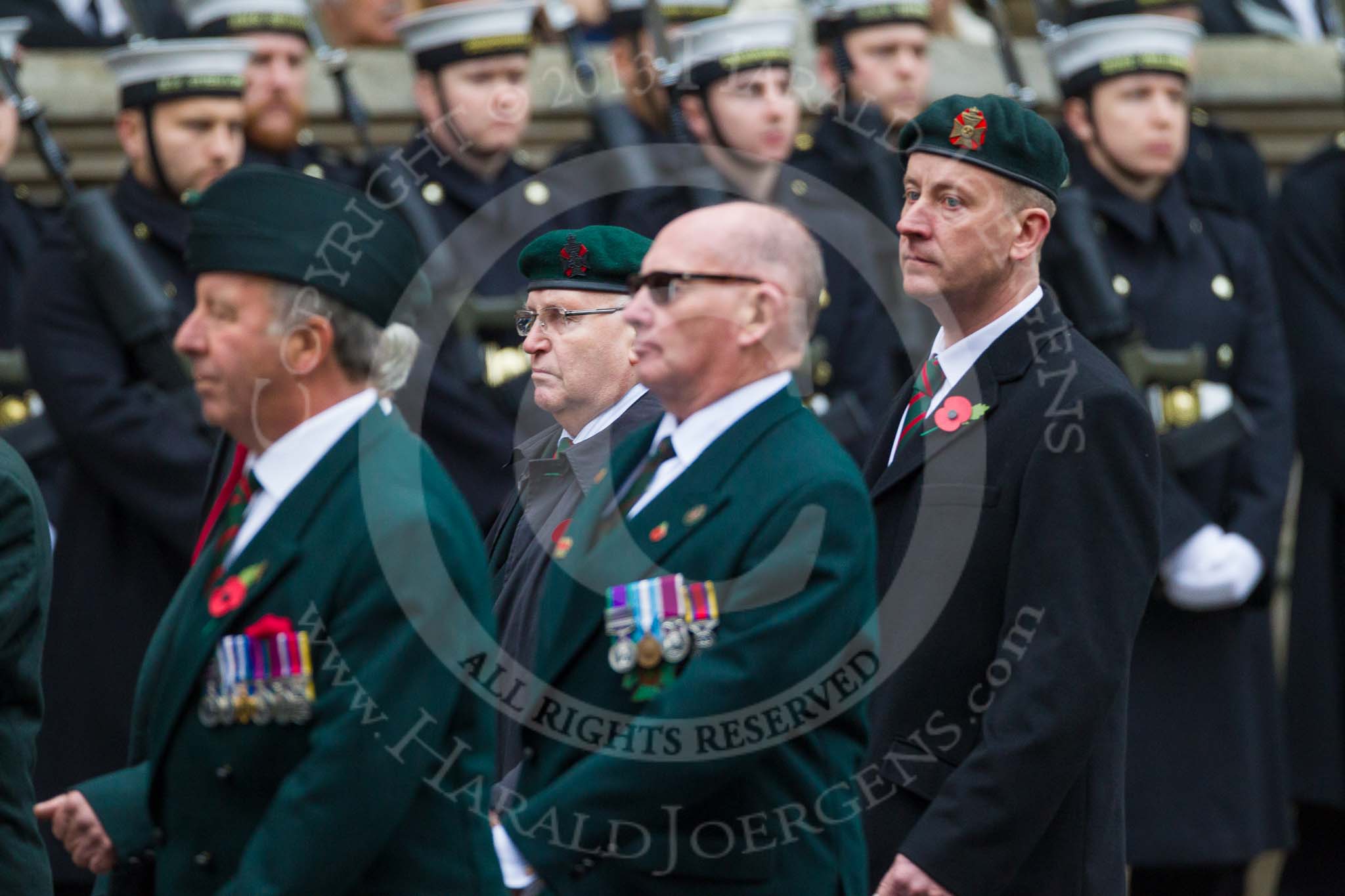 Remembrance Sunday at the Cenotaph 2015: Group A32, King's Royal Rifle Corps Association.
Cenotaph, Whitehall, London SW1,
London,
Greater London,
United Kingdom,
on 08 November 2015 at 12:13, image #1403
