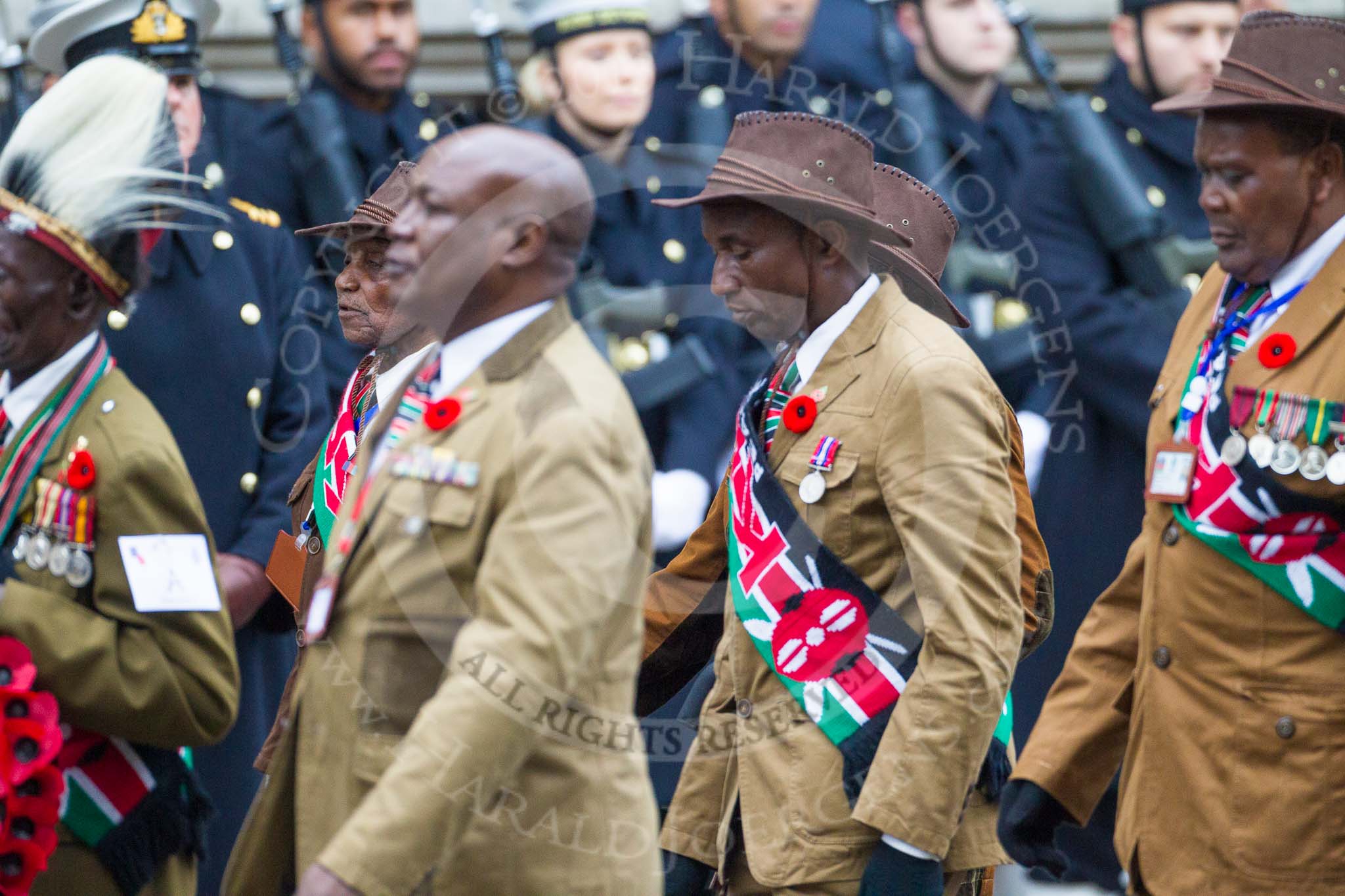 Remembrance Sunday at the Cenotaph 2015: Group A33, King's African Rifles.
Cenotaph, Whitehall, London SW1,
London,
Greater London,
United Kingdom,
on 08 November 2015 at 12:14, image #1409