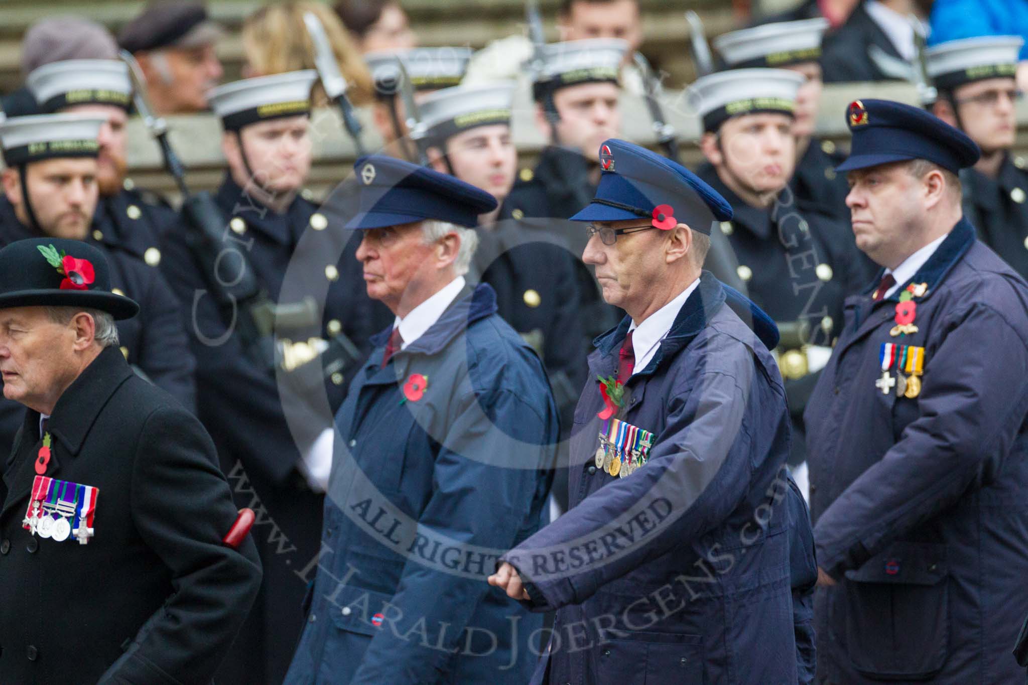 Remembrance Sunday at the Cenotaph 2015: Group M1, Transport for London.
Cenotaph, Whitehall, London SW1,
London,
Greater London,
United Kingdom,
on 08 November 2015 at 12:14, image #1413