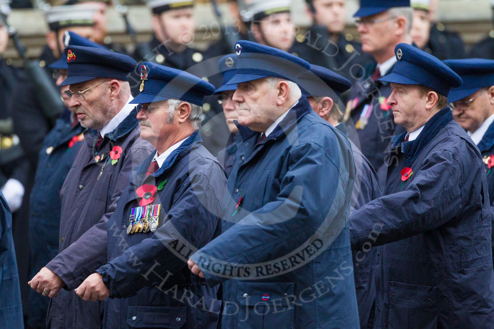 Remembrance Sunday at the Cenotaph 2015: Group M1, Transport for London.
Cenotaph, Whitehall, London SW1,
London,
Greater London,
United Kingdom,
on 08 November 2015 at 12:14, image #1418