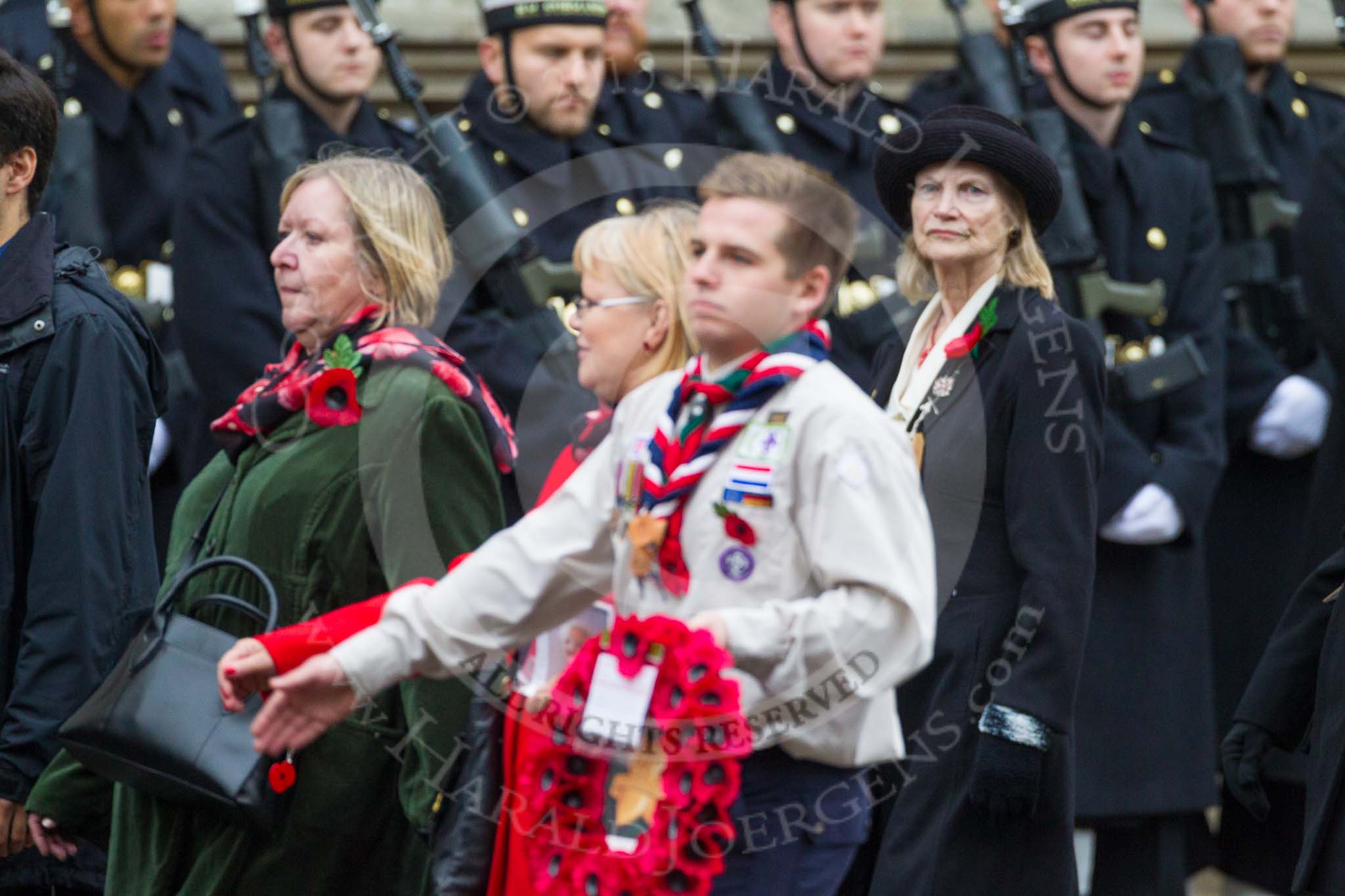 Remembrance Sunday at the Cenotaph 2015: Group M5, Evacuees Reunion Association.
Cenotaph, Whitehall, London SW1,
London,
Greater London,
United Kingdom,
on 08 November 2015 at 12:14, image #1442
