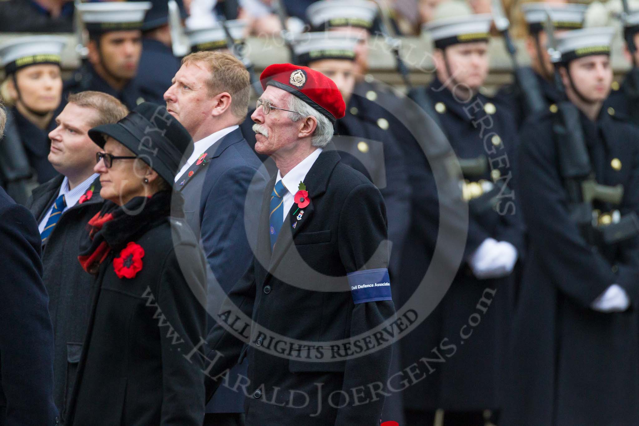 Remembrance Sunday at the Cenotaph 2015: Group M10, Civil Defence Association.
Cenotaph, Whitehall, London SW1,
London,
Greater London,
United Kingdom,
on 08 November 2015 at 12:15, image #1463