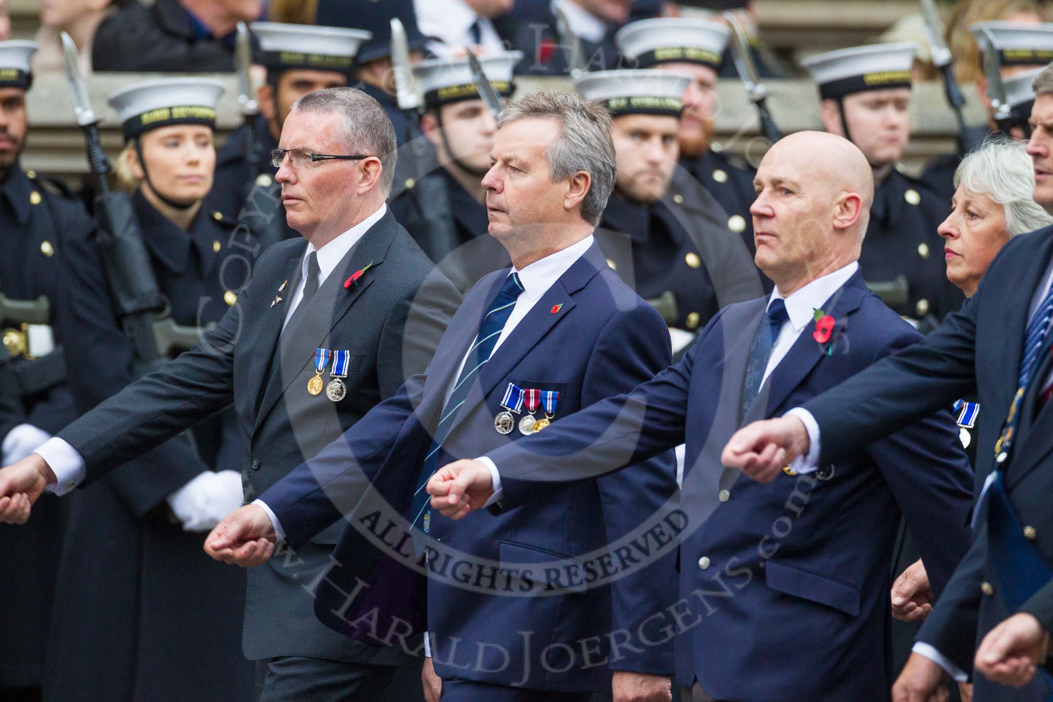 Remembrance Sunday at the Cenotaph 2015: Group M11, National Association of Retired Police Officers.
Cenotaph, Whitehall, London SW1,
London,
Greater London,
United Kingdom,
on 08 November 2015 at 12:15, image #1464