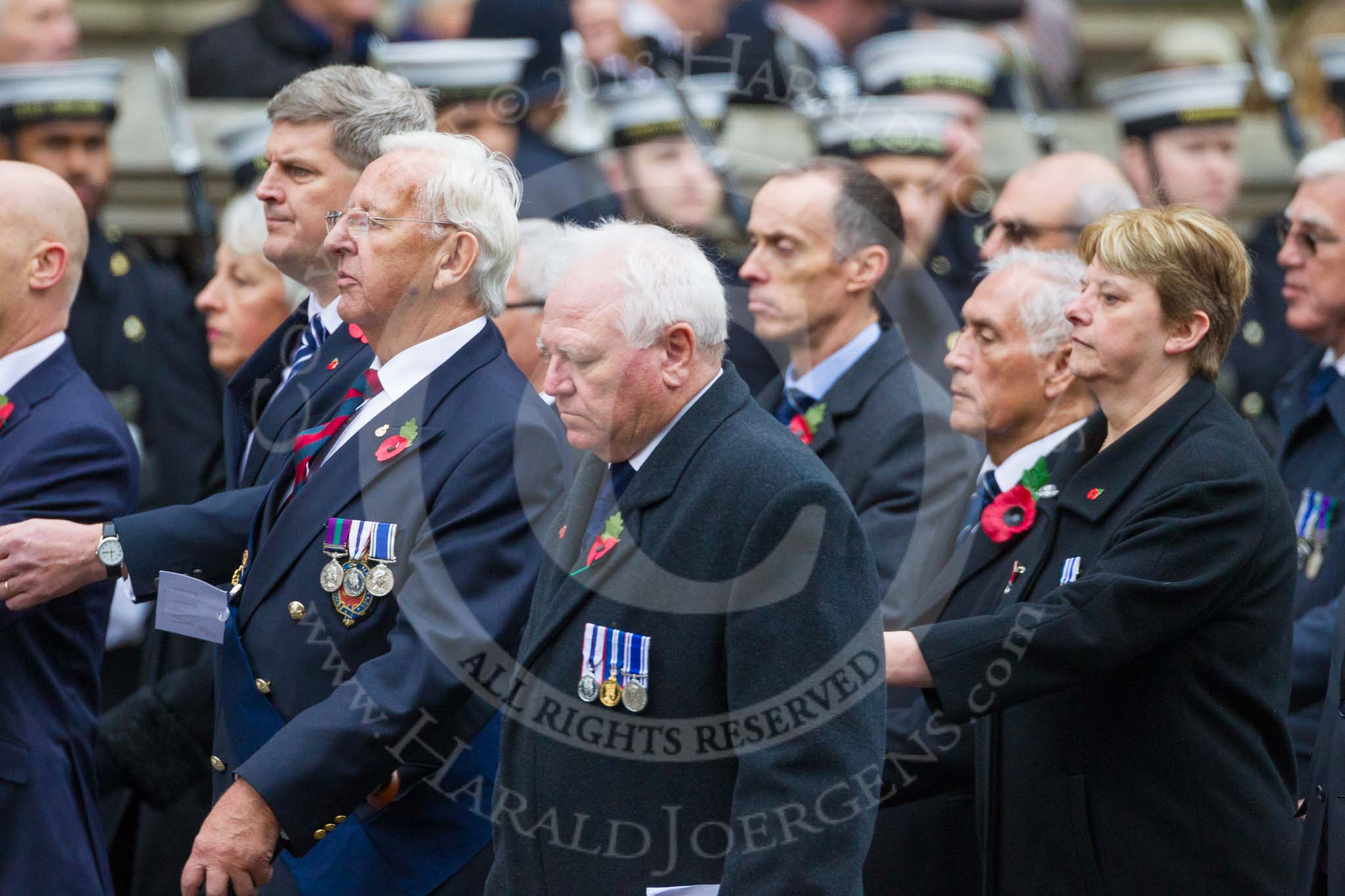 Remembrance Sunday at the Cenotaph 2015: Group M11, National Association of Retired Police Officers.
Cenotaph, Whitehall, London SW1,
London,
Greater London,
United Kingdom,
on 08 November 2015 at 12:15, image #1466