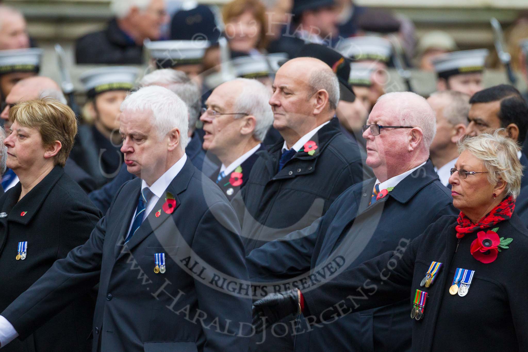 Remembrance Sunday at the Cenotaph 2015: Group M11, National Association of Retired Police Officers.
Cenotaph, Whitehall, London SW1,
London,
Greater London,
United Kingdom,
on 08 November 2015 at 12:15, image #1468