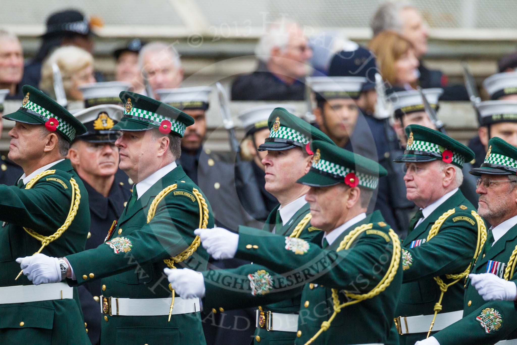 Remembrance Sunday at the Cenotaph 2015: Group M13, London Ambulance Service NHS Trust.
Cenotaph, Whitehall, London SW1,
London,
Greater London,
United Kingdom,
on 08 November 2015 at 12:16, image #1489
