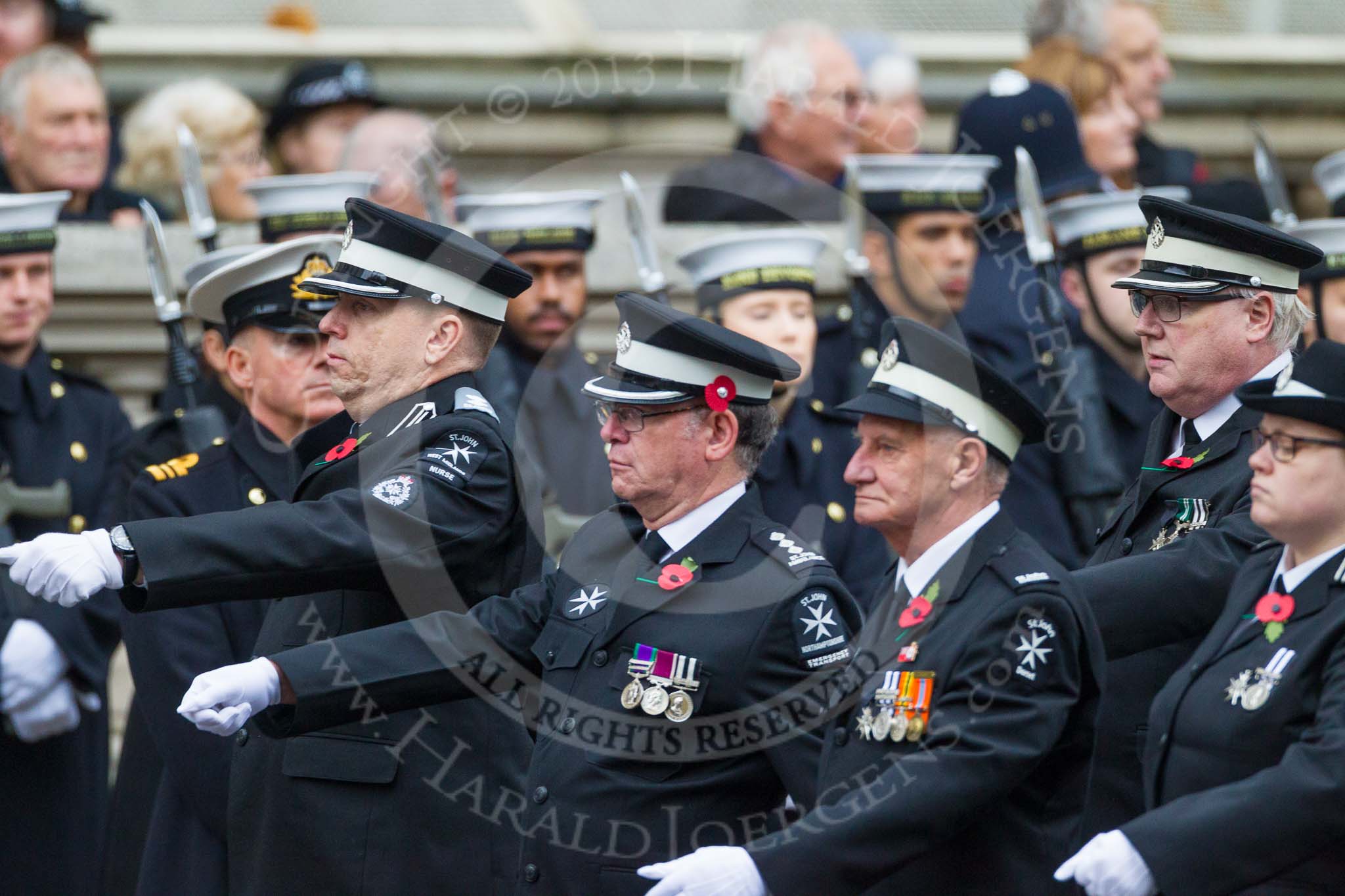 Remembrance Sunday at the Cenotaph 2015: Group M15, St John Ambulance.
Cenotaph, Whitehall, London SW1,
London,
Greater London,
United Kingdom,
on 08 November 2015 at 12:16, image #1503